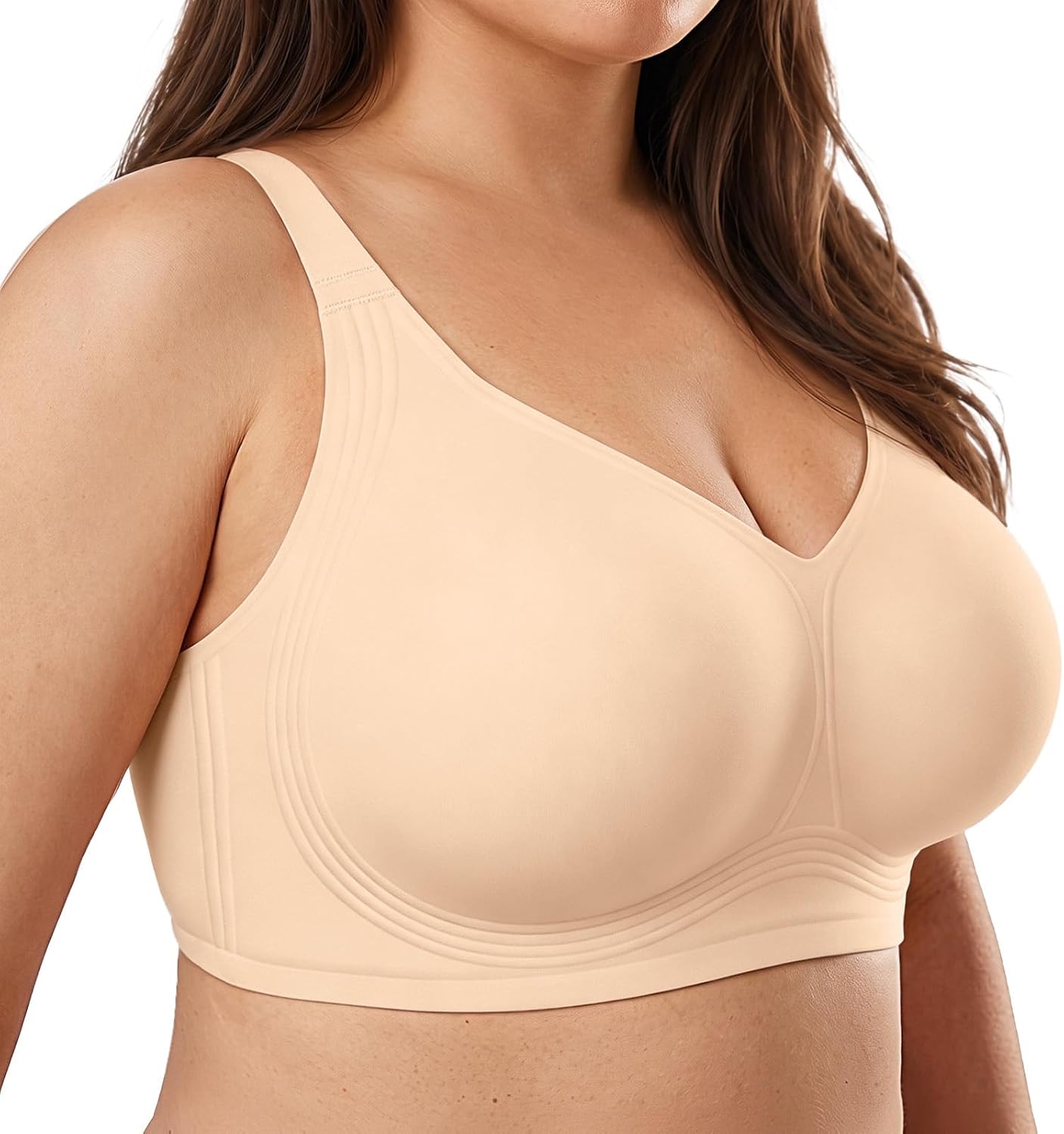 OEAK Womens Wireless Jelly Bras Plus Size Support Push Up Comfortable Bra | no underwire,full coverage,for large breast,minimizer bra,seamless,tshirt bras,everyday bra