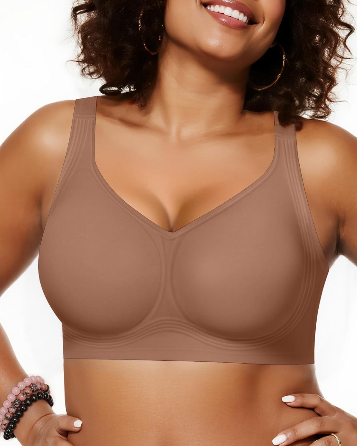 OEAK Womens Wireless Jelly Bras Plus Size Support Push Up Comfortable Bra | no underwire,full coverage,for large breast,minimizer bra,seamless,tshirt bras,everyday bra