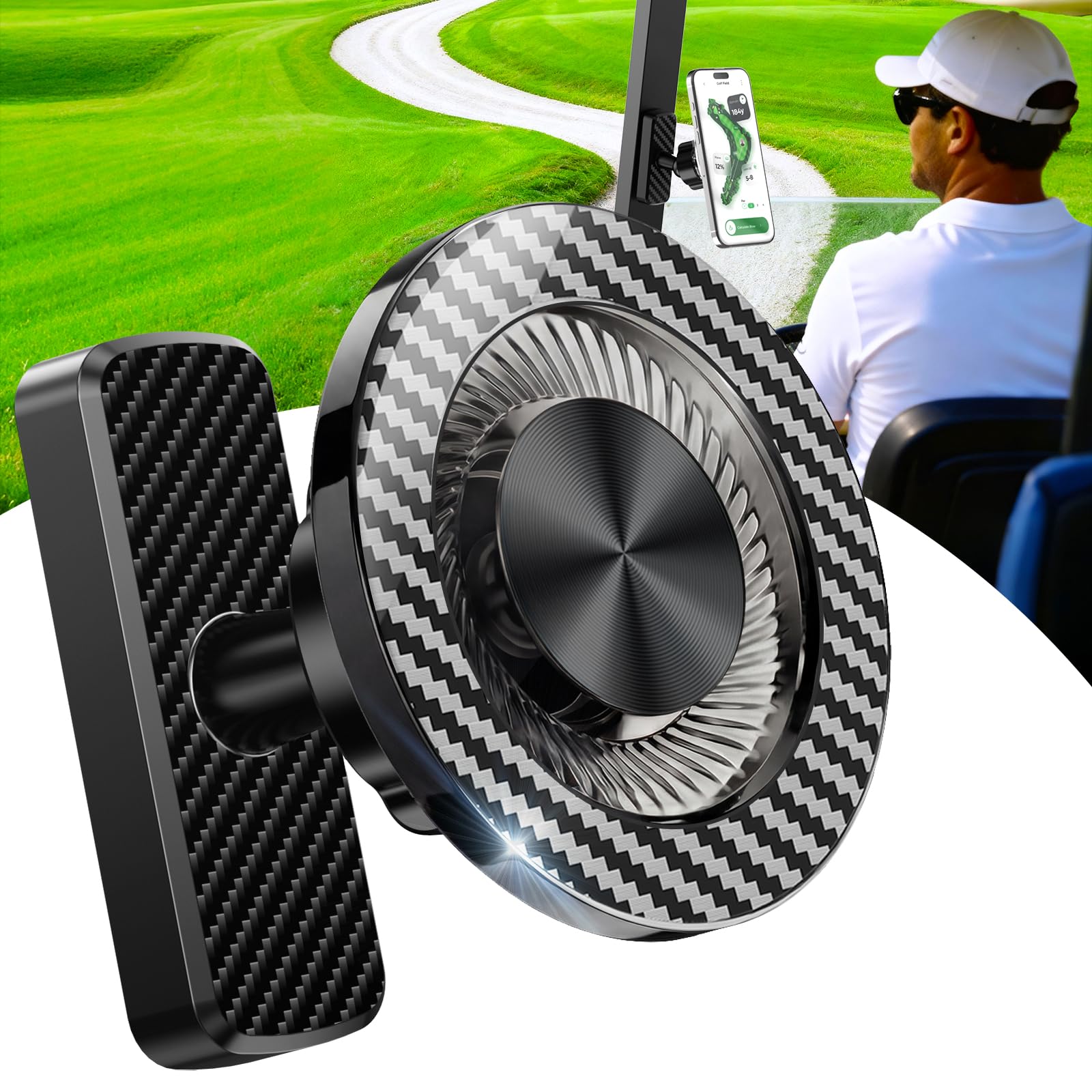 Magnetic Golf Cart Phone Holder, Golf Accessories for Men Golf Gifts Daddy | Premium Golf Cart Accessories For Men Dad Husband, Unique Magnet Phone Mount Holder, Golf Gift For Men, Car Accessory Father