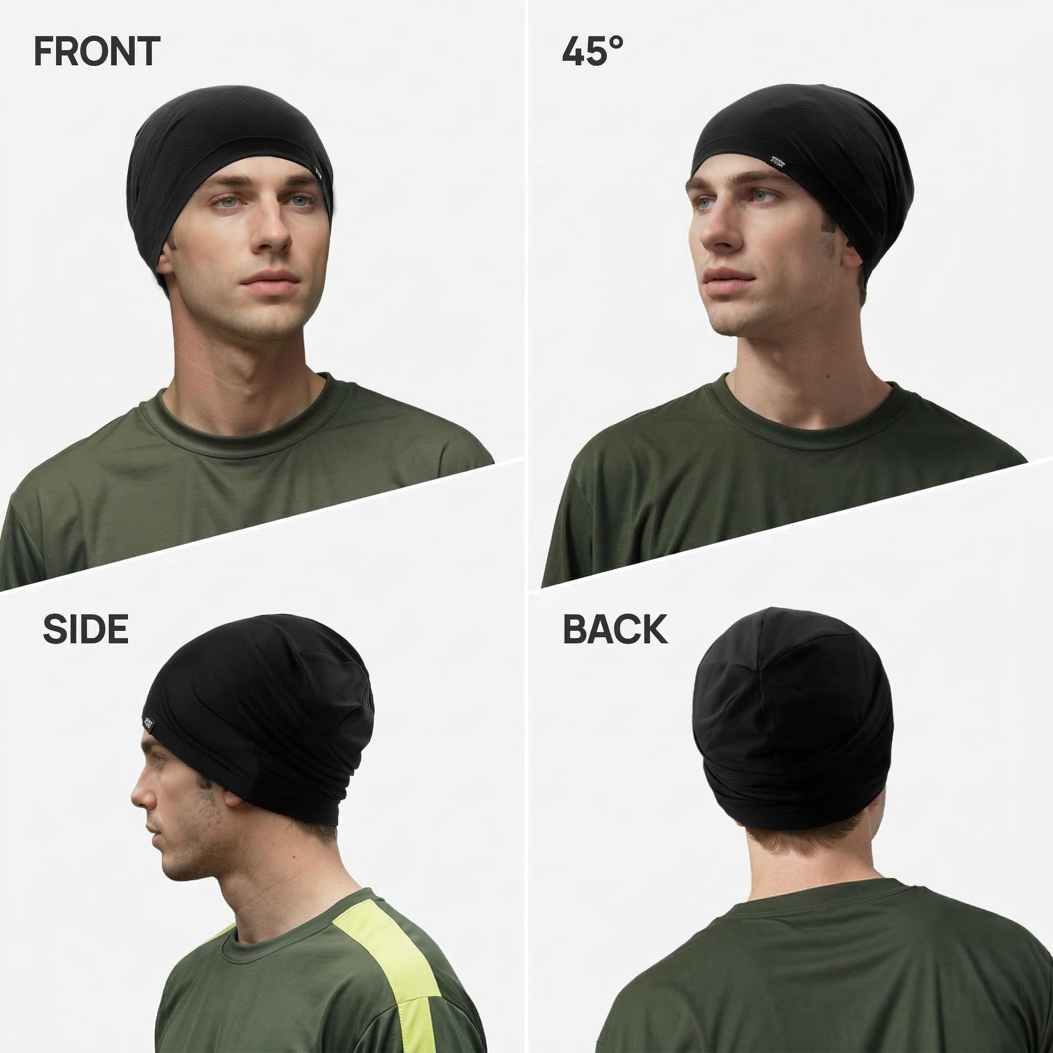 Cooling Skull Cap Sweat Wicking Breathable for Men Women 3 Pack | Lightweight Quick Dry Beanie & Helmet Liner, Stretch Non-Slip Fit Under Hard Hat, Construction Gym Cycling Running Workout