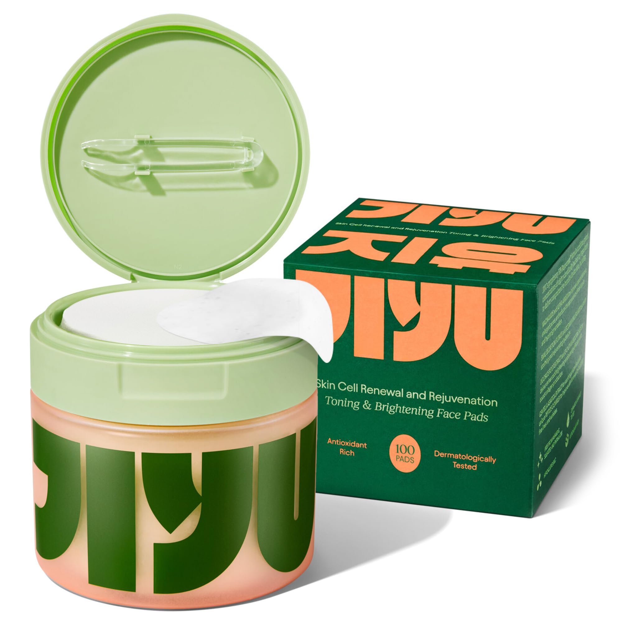 JIYU Toner Pads - Korean Skincare for Dark Spots, Wrinkles & Dull Skin - Hydrating Facial Treatment with Snail Mucin, Niacinamide, Peptides & Centella - 100 Count