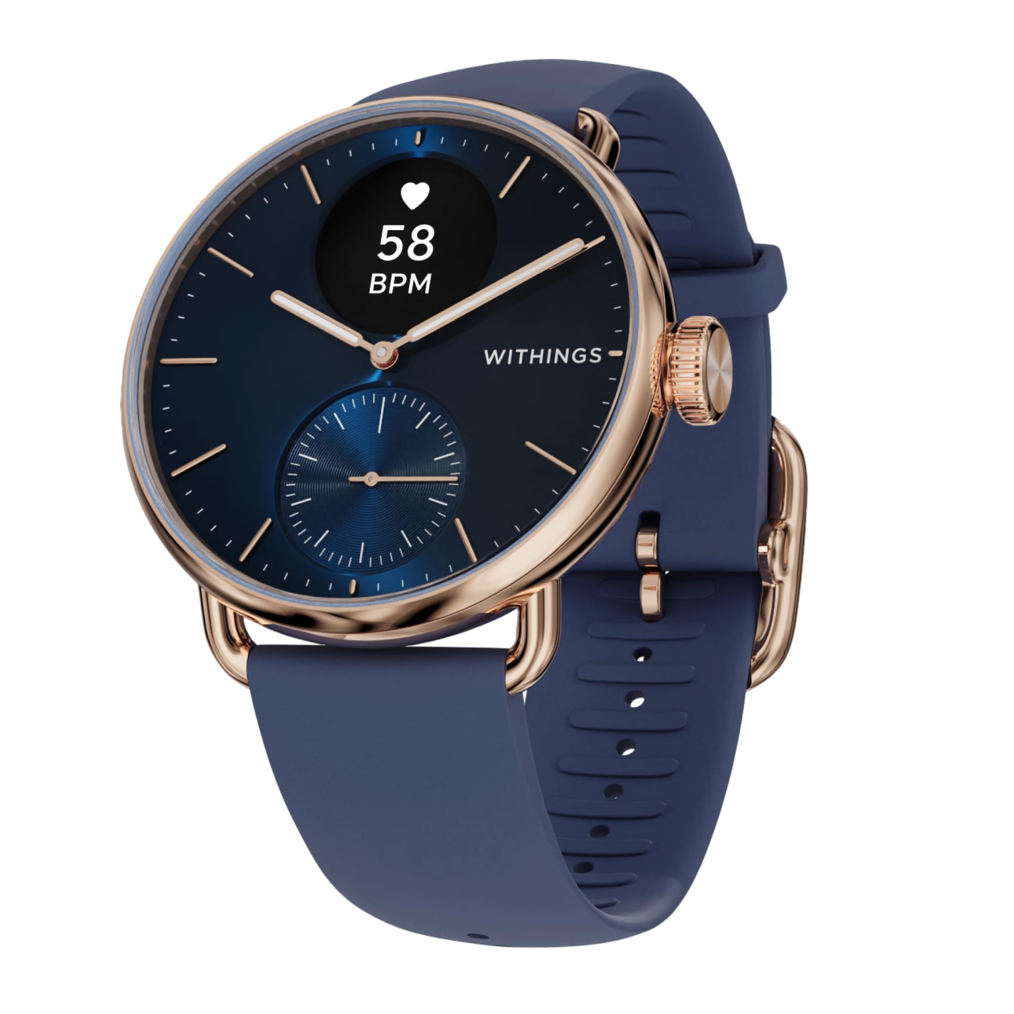 WITHINGS ScanWatch 2 - Hybrid Smart Watch, Heart Rate Monitoring, Fitness Tracker, Cycle Tracker, Sleep Monitoring, GPS Tracker, 30-Day Battery Life, Android & Apple Compatible, HSA/FSA