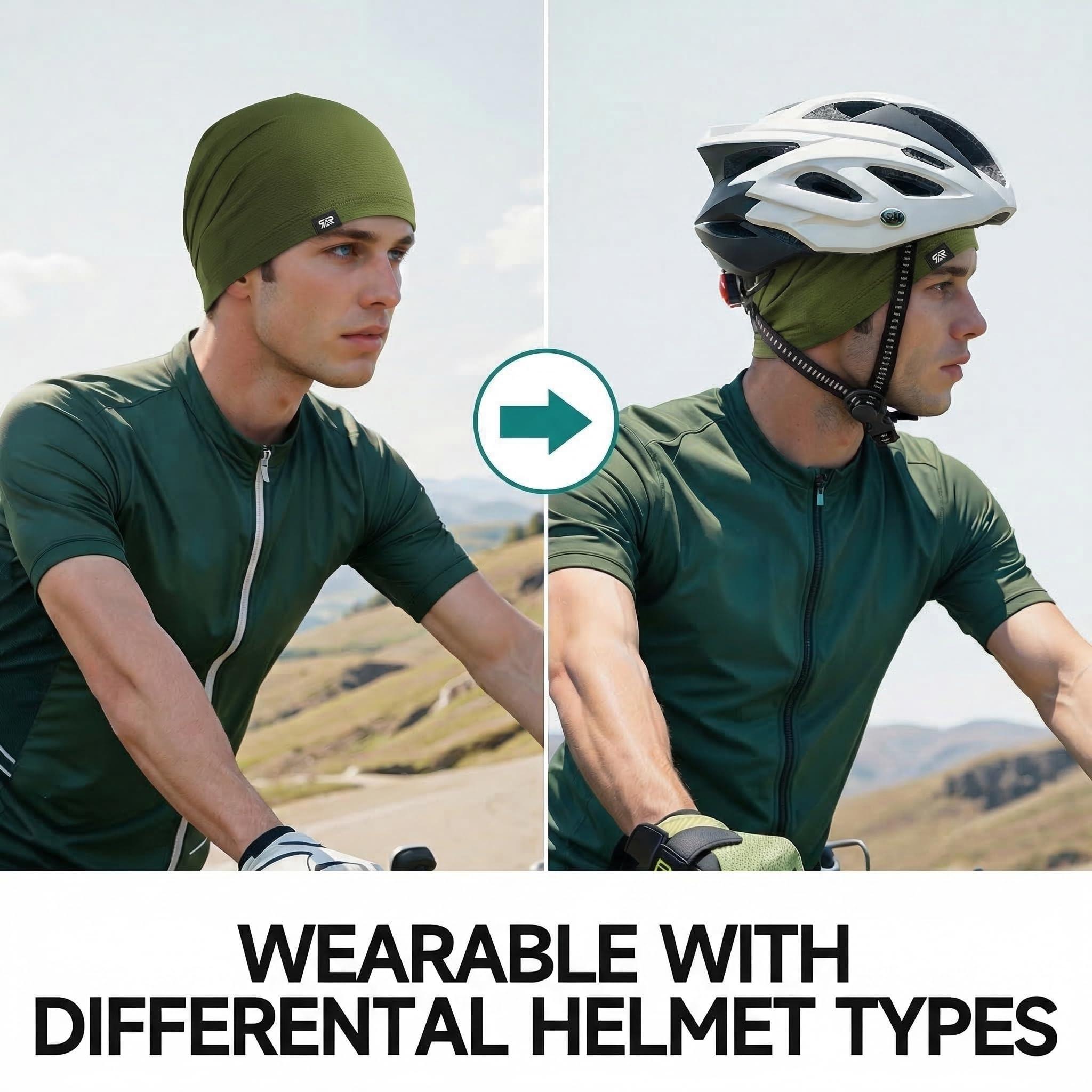 Cooling Skull Cap Sweat Wicking Breathable for Men Women 3 Pack | Lightweight Quick Dry Beanie & Helmet Liner, Stretch Non-Slip Fit Under Hard Hat, Construction Gym Cycling Running Workout