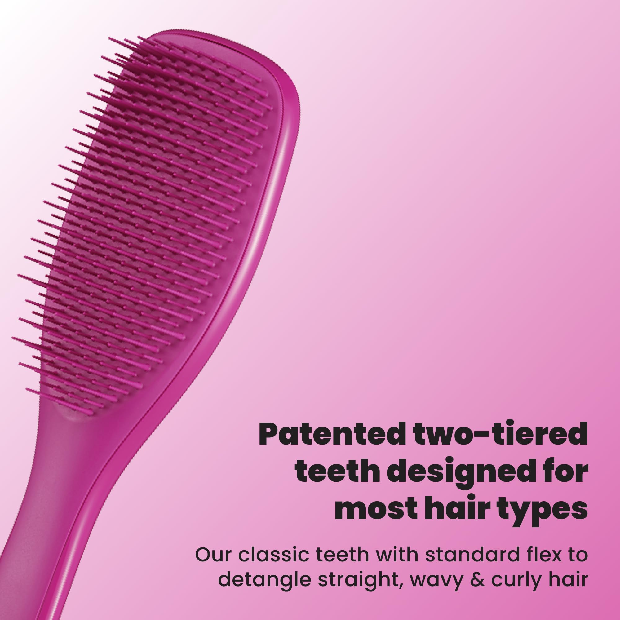 Tangle Teezer Ultimate Detangler Brush, Straight to Wavy, Apricot Blaze | Patented two-tier, regular-flex teeth reduce breakage & split ends on wet or dry hair; Shower-friendly hairbrush for all ages