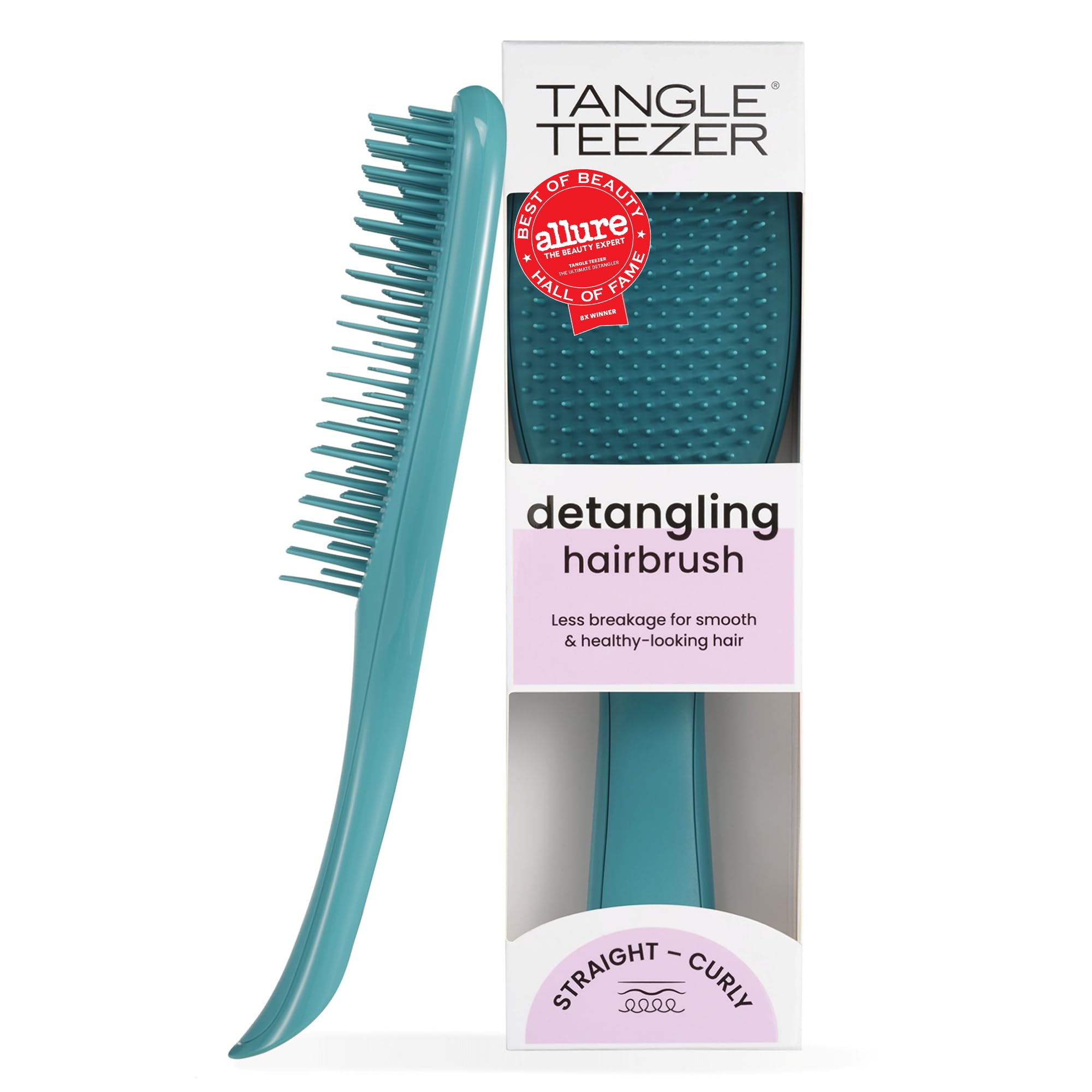 Tangle Teezer Ultimate Detangler Brush, Straight to Wavy, Apricot Blaze | Patented two-tier, regular-flex teeth reduce breakage & split ends on wet or dry hair; Shower-friendly hairbrush for all ages