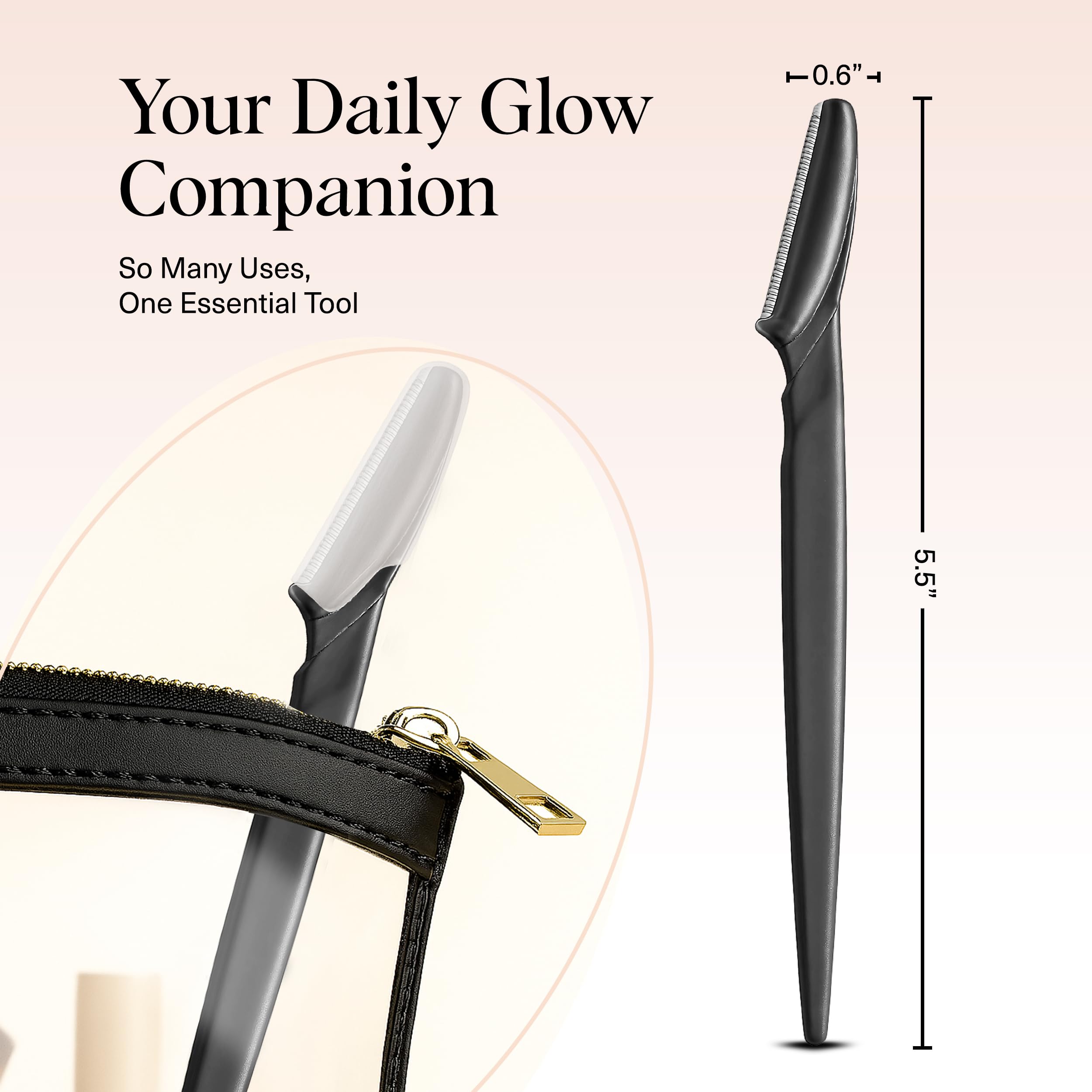 Kitsch Dermaplane Razor for Women Face – Black, 12 pcs | Face Razors for Women & Men, Eyebrow Razor & Face Shaver – Exfoliating Facial Razor & Dermaplaner as Tool for Smoother Skin