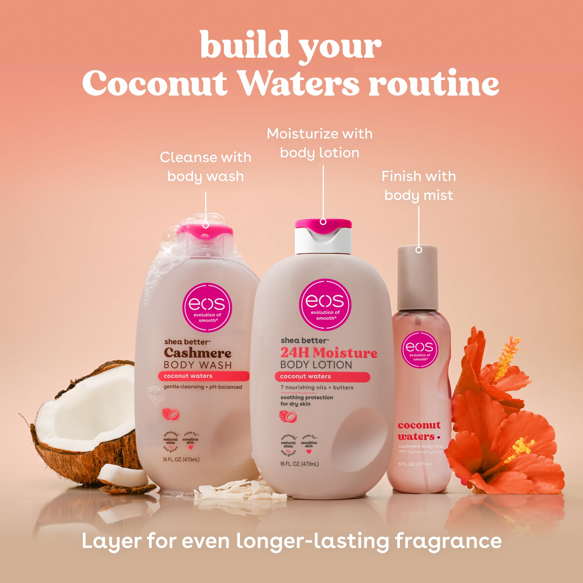 eos Shea Better Body Lotion Vanilla Cashmere, 24-Hour Moisture Skin Care, Lightweight & Non-Greasy, Natural Shea, Vegan, Vanilla Body Lotion, 16 fl oz