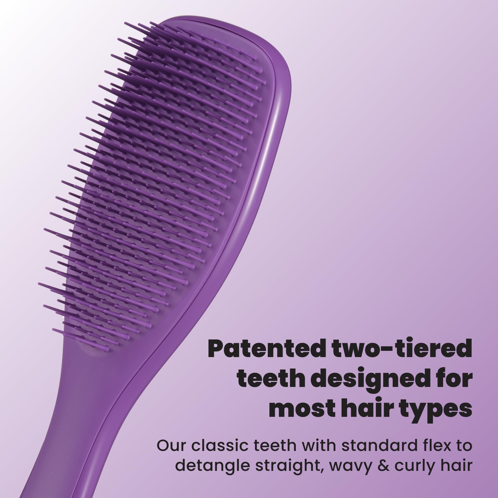 Tangle Teezer Ultimate Detangler Brush, Straight to Wavy, Apricot Blaze | Patented two-tier, regular-flex teeth reduce breakage & split ends on wet or dry hair; Shower-friendly hairbrush for all ages