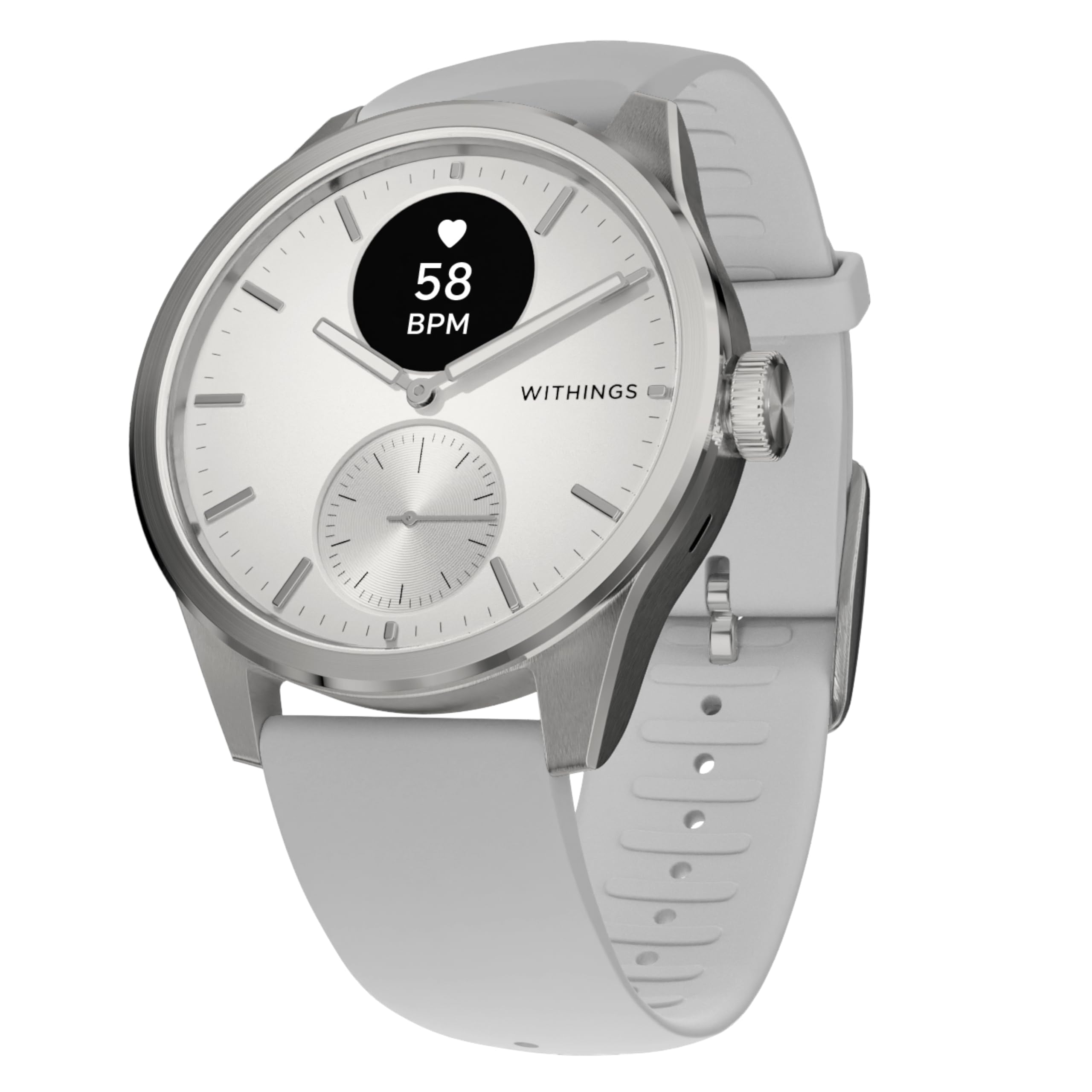 WITHINGS ScanWatch 2 - Hybrid Smart Watch, Heart Rate Monitoring, Fitness Tracker, Cycle Tracker, Sleep Monitoring, GPS Tracker, 30-Day Battery Life, Android & Apple Compatible, HSA/FSA
