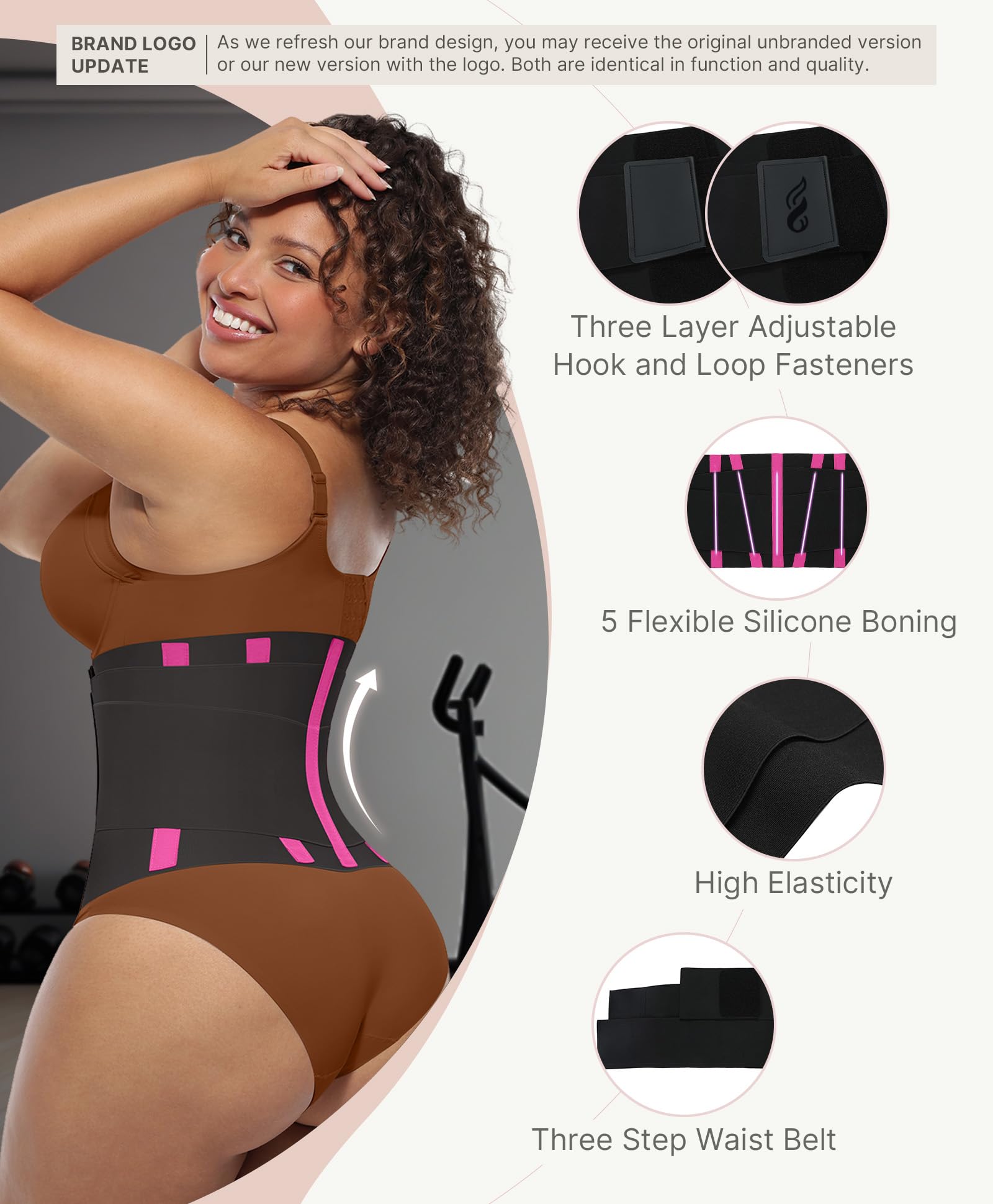 FeelinGirl Waist Trainer Belt Cincher Corset Tummy Control Faja Body Shaper | Hourglass Shaping, Triple Wrap, Hook-loop Closure, Postpartum Gym Workout, Underbust Girdle, Perspiring Fabric
