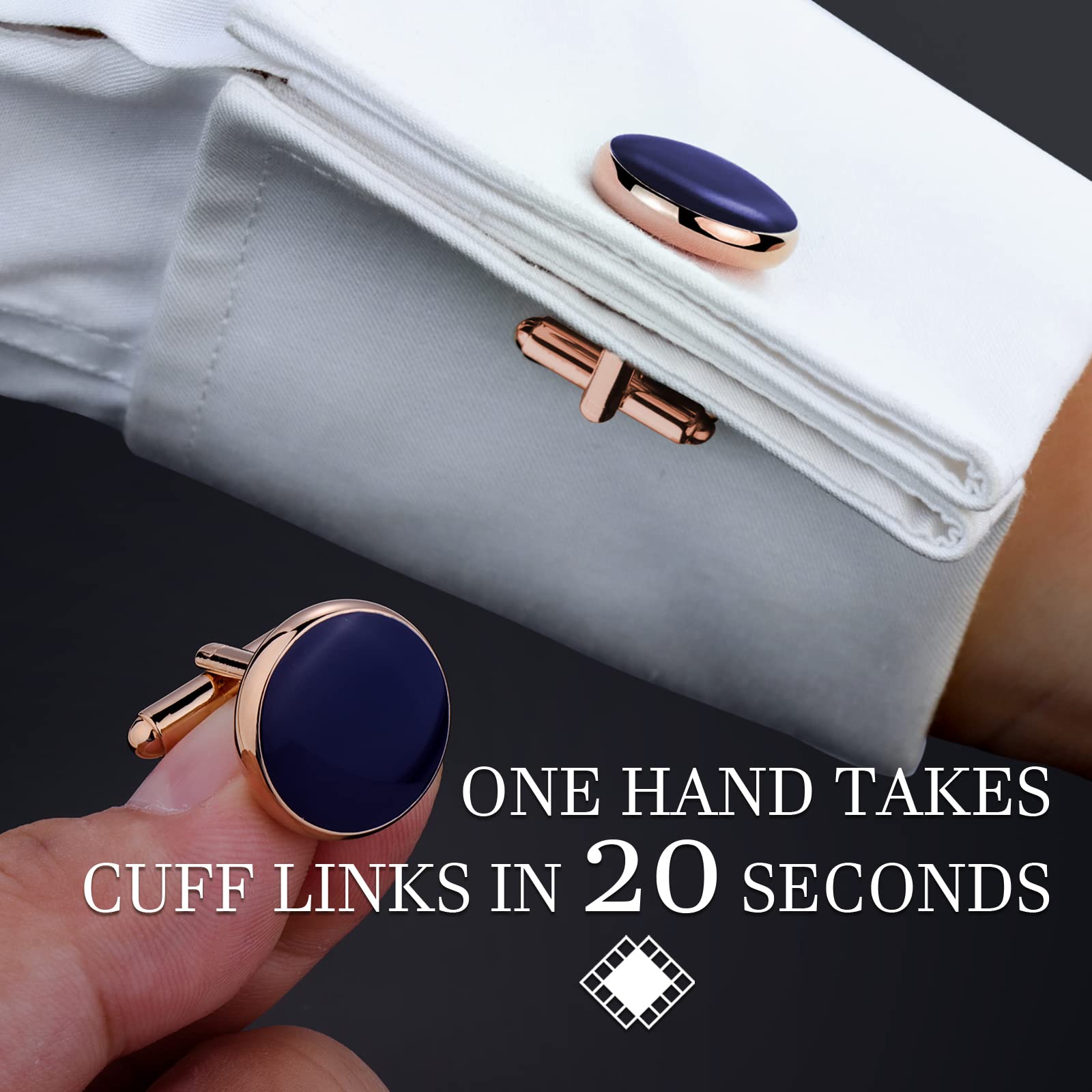 HAWSON Men’s Cufflinks and Tuxedo Studs Set with Gift Box; Men’s Jewelry or Accessories Suitable for Black Suit White Shirts Vest and Red Bow tie on Wedding or Anniversary and Birthday