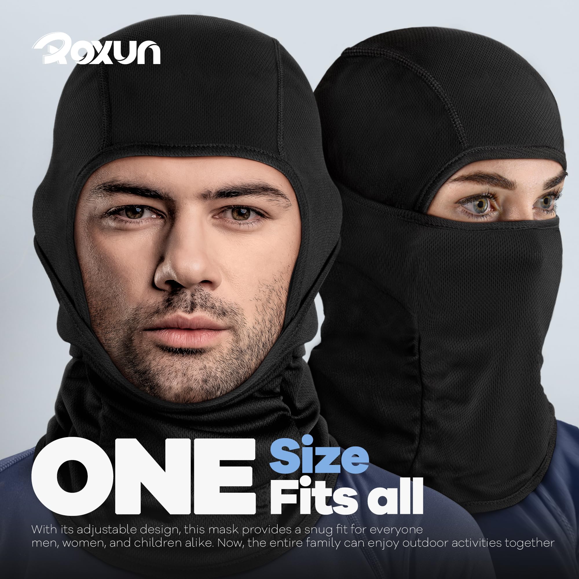 ROXUN Ski Mask Balaclava, Motorcycle Summer Cooling Breathable UV Protector | Windproof & Warm, Adjustable & Secure, Breathable & Dry-Fit, All-Season Comfort
