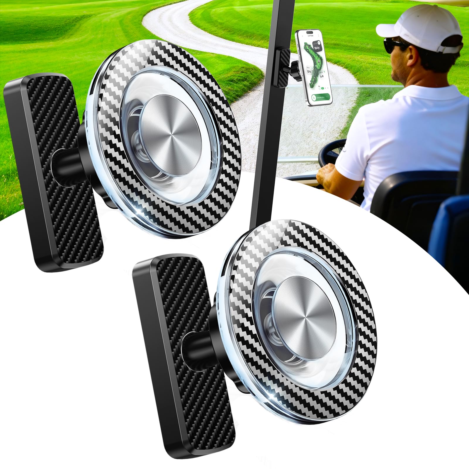 Magnetic Golf Cart Phone Holder, Golf Accessories for Men Golf Gifts Daddy | Premium Golf Cart Accessories For Men Dad Husband, Unique Magnet Phone Mount Holder, Golf Gift For Men, Car Accessory Father