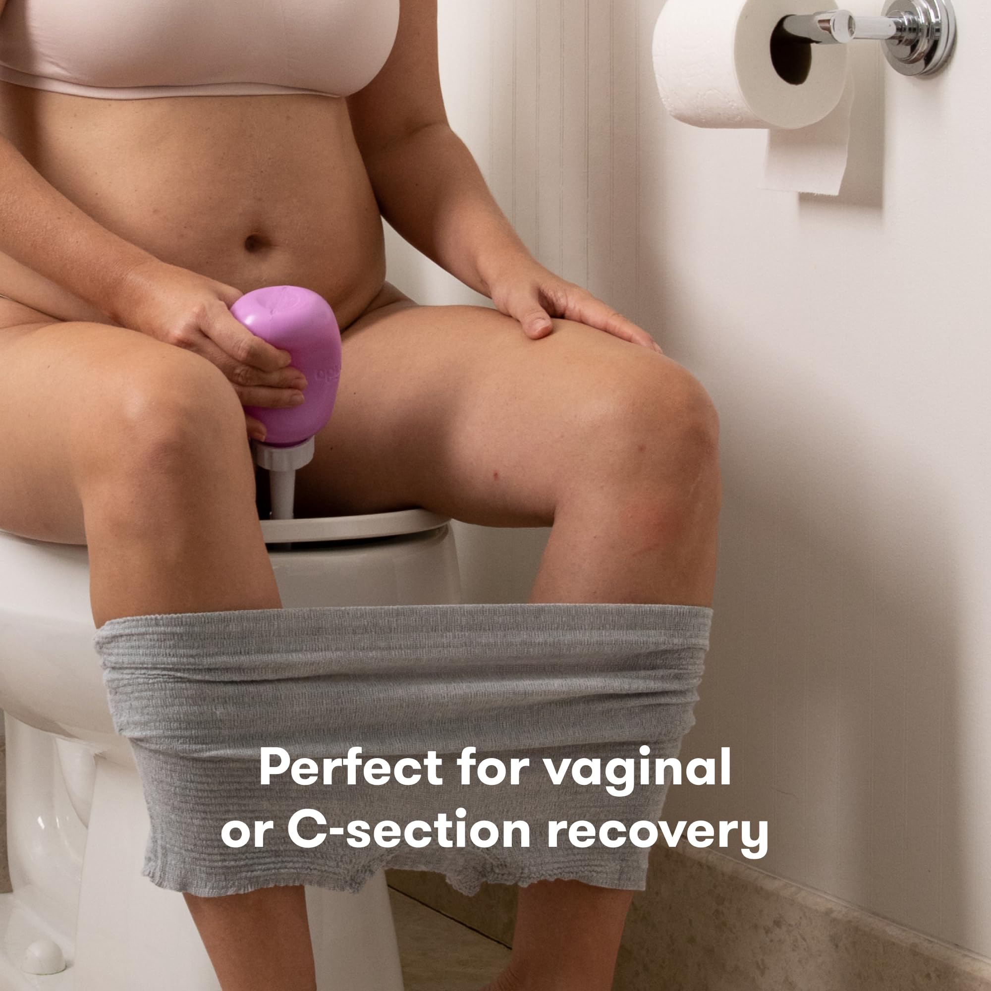 Frida Mom Upside Down Peri Bottle Sprayer for Postpartum Care w/ Bag, Gray | Portable Travel Bidet & Perineal Cleanser with Travel Bag, Postpartum Essential, Gray