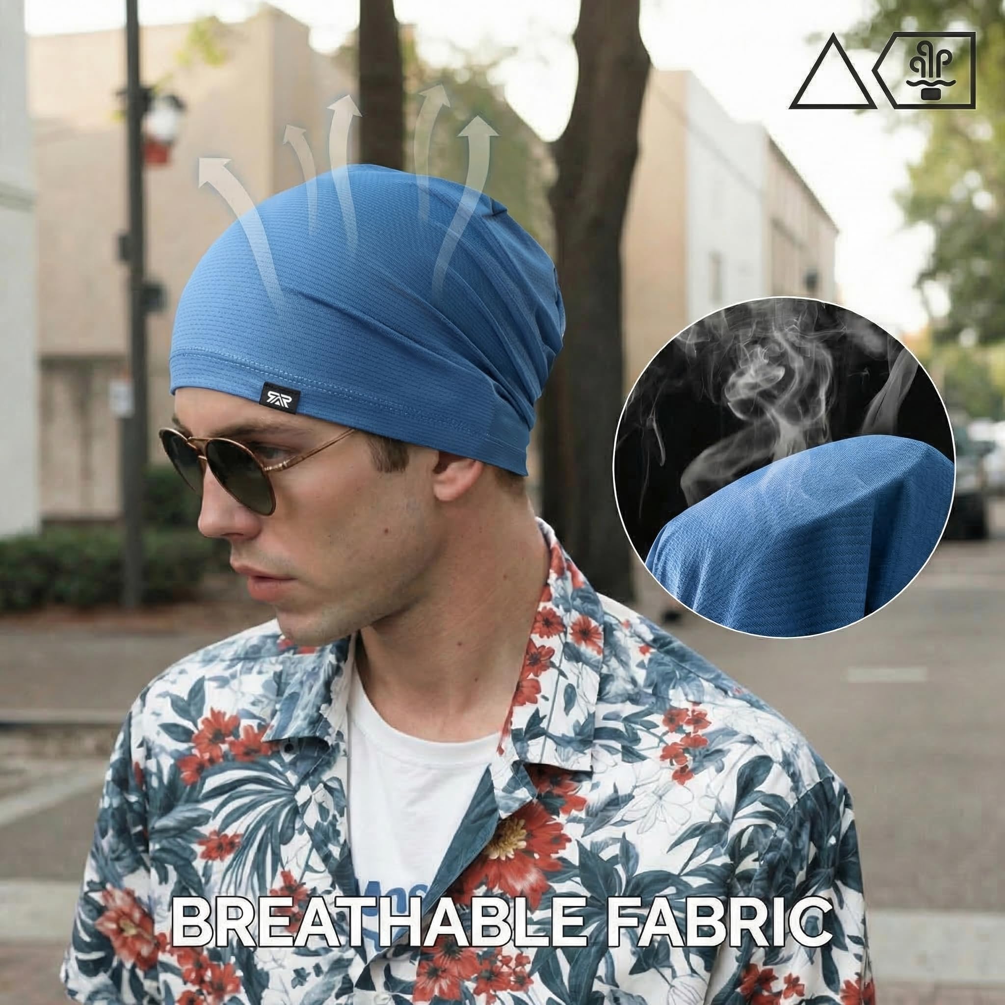 Cooling Skull Cap Sweat Wicking Breathable for Men Women 3 Pack | Lightweight Quick Dry Beanie & Helmet Liner, Stretch Non-Slip Fit Under Hard Hat, Construction Gym Cycling Running Workout