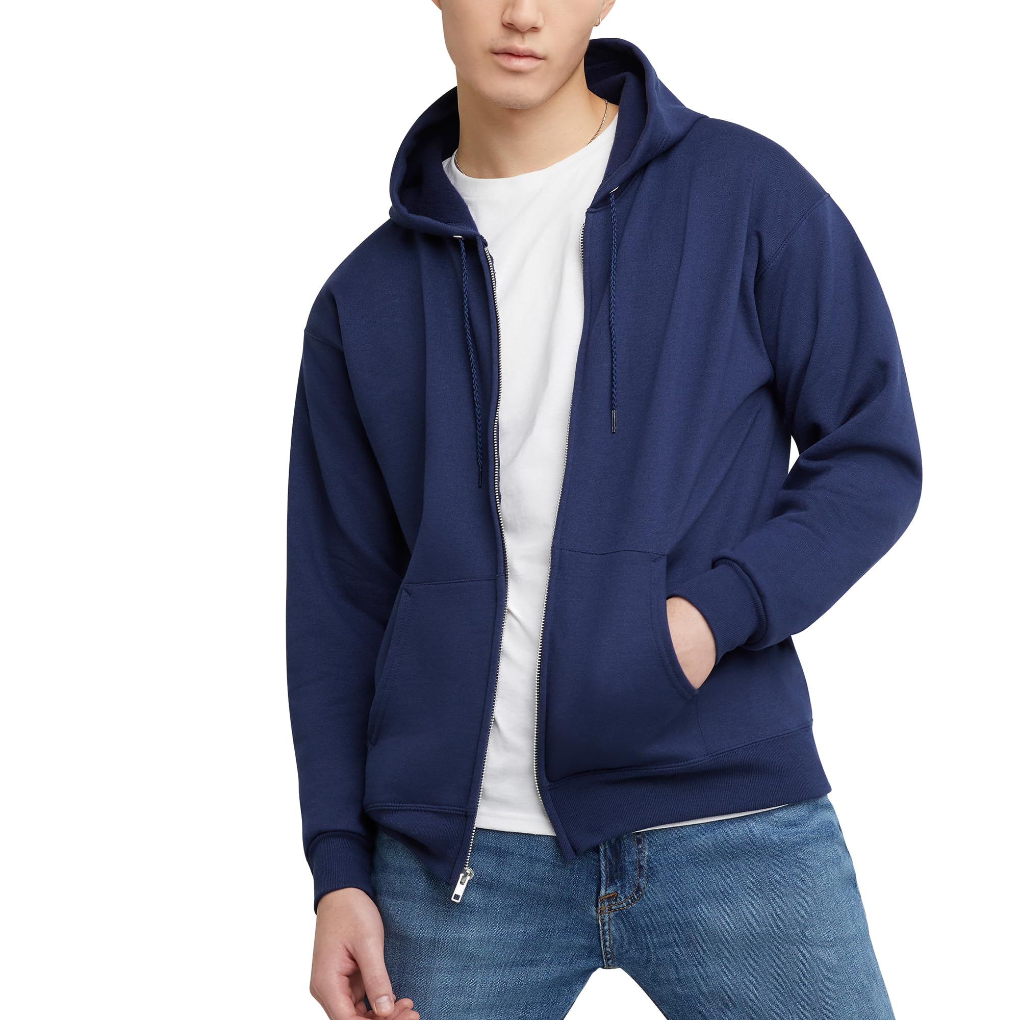 Hanes Men's Zip-up Hoodie, Ecosmart Fleece Full-zip Hoodie for Men, Hooded Sweatshirt