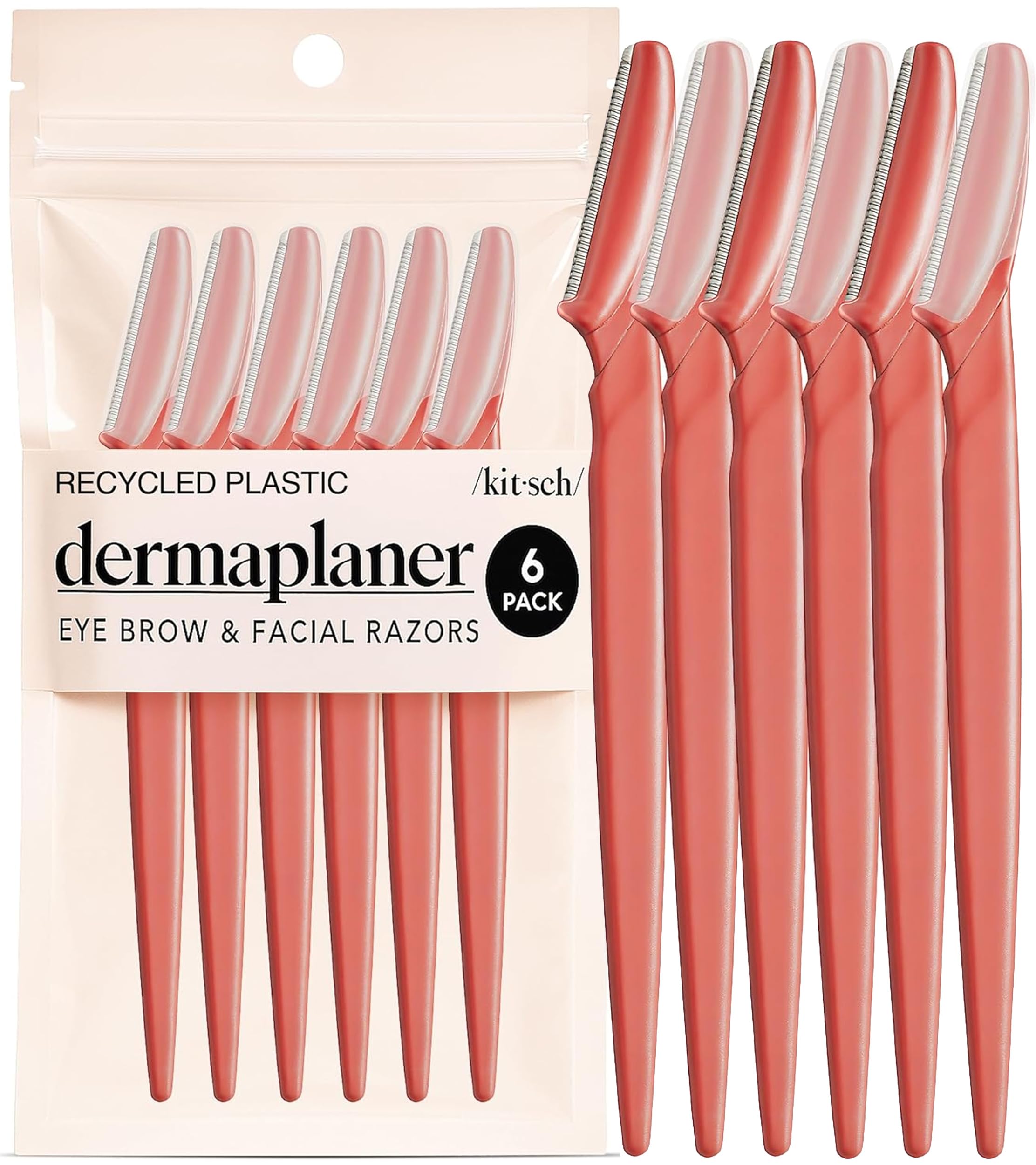 Kitsch Dermaplane Razor for Women Face – Black, 12 pcs | Face Razors for Women & Men, Eyebrow Razor & Face Shaver – Exfoliating Facial Razor & Dermaplaner as Tool for Smoother Skin