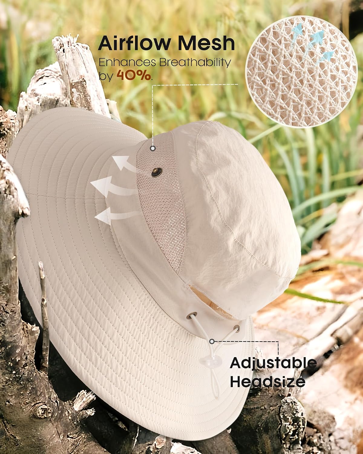 FURTALK Womens Sun Hat with Ponytail Hole Beach Hiking Summer Wide Brim UPF 50+ Outdoor Protection Foldable Bucket Hat