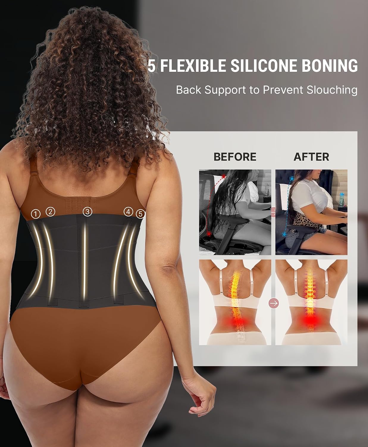 FeelinGirl Waist Trainer Belt Cincher Corset Tummy Control Faja Body Shaper | Hourglass Shaping, Triple Wrap, Hook-loop Closure, Postpartum Gym Workout, Underbust Girdle, Perspiring Fabric