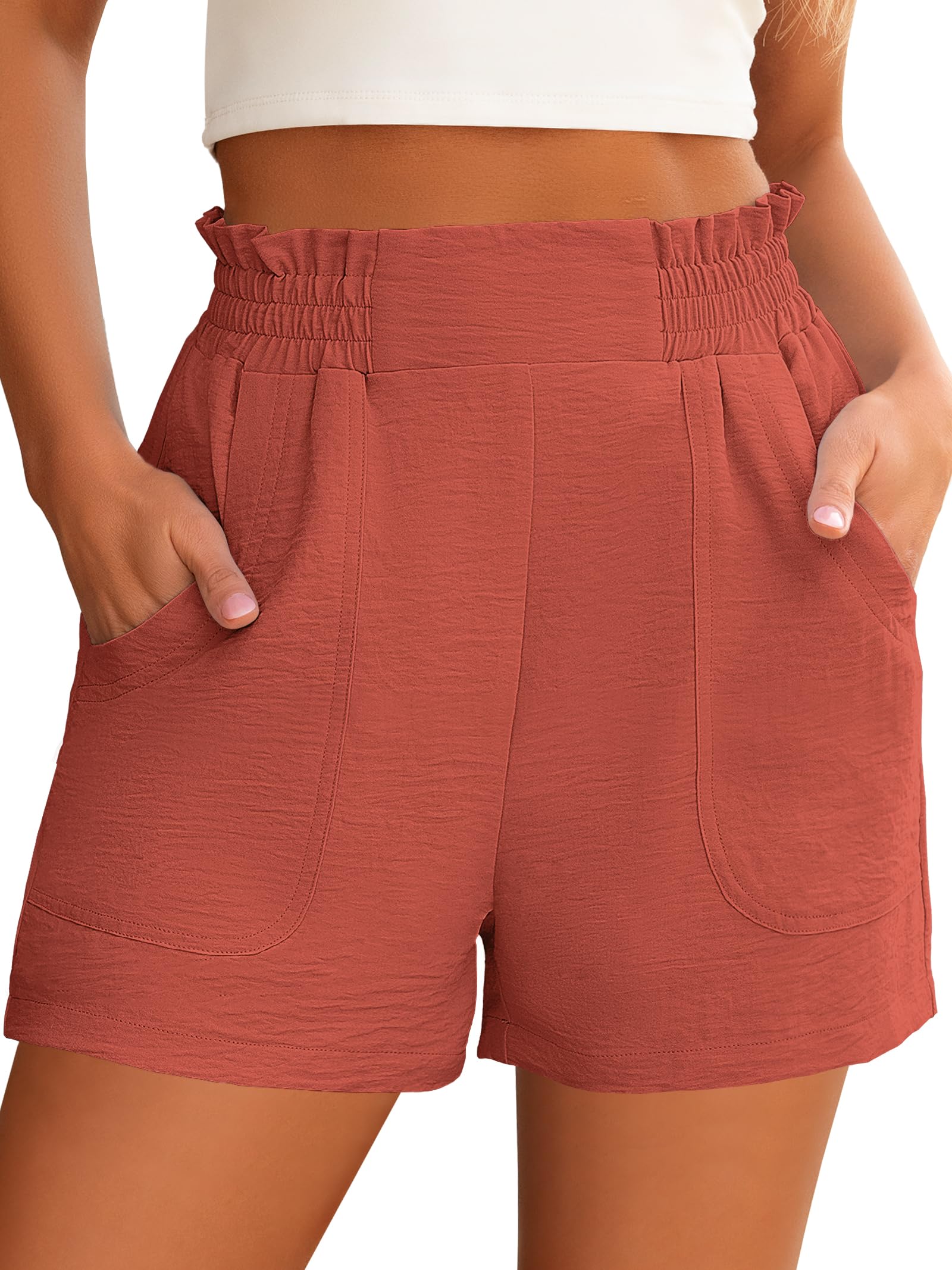 ANRABESS Shorts for Women Summer Casual Elastic High Waisted Wide Leg Cute Dressy 2026 Vacation Beach Clothes
