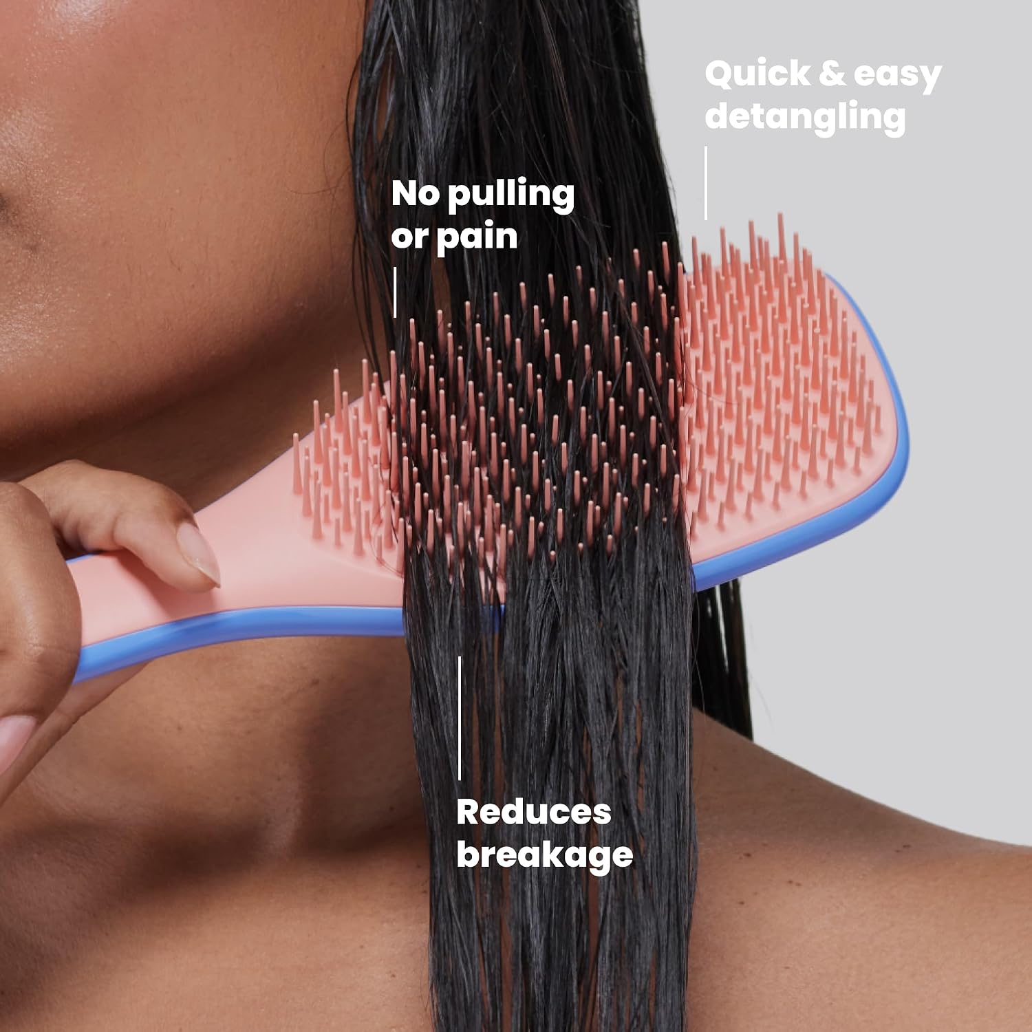 Tangle Teezer Ultimate Detangler Brush, Straight to Wavy, Apricot Blaze | Patented two-tier, regular-flex teeth reduce breakage & split ends on wet or dry hair; Shower-friendly hairbrush for all ages