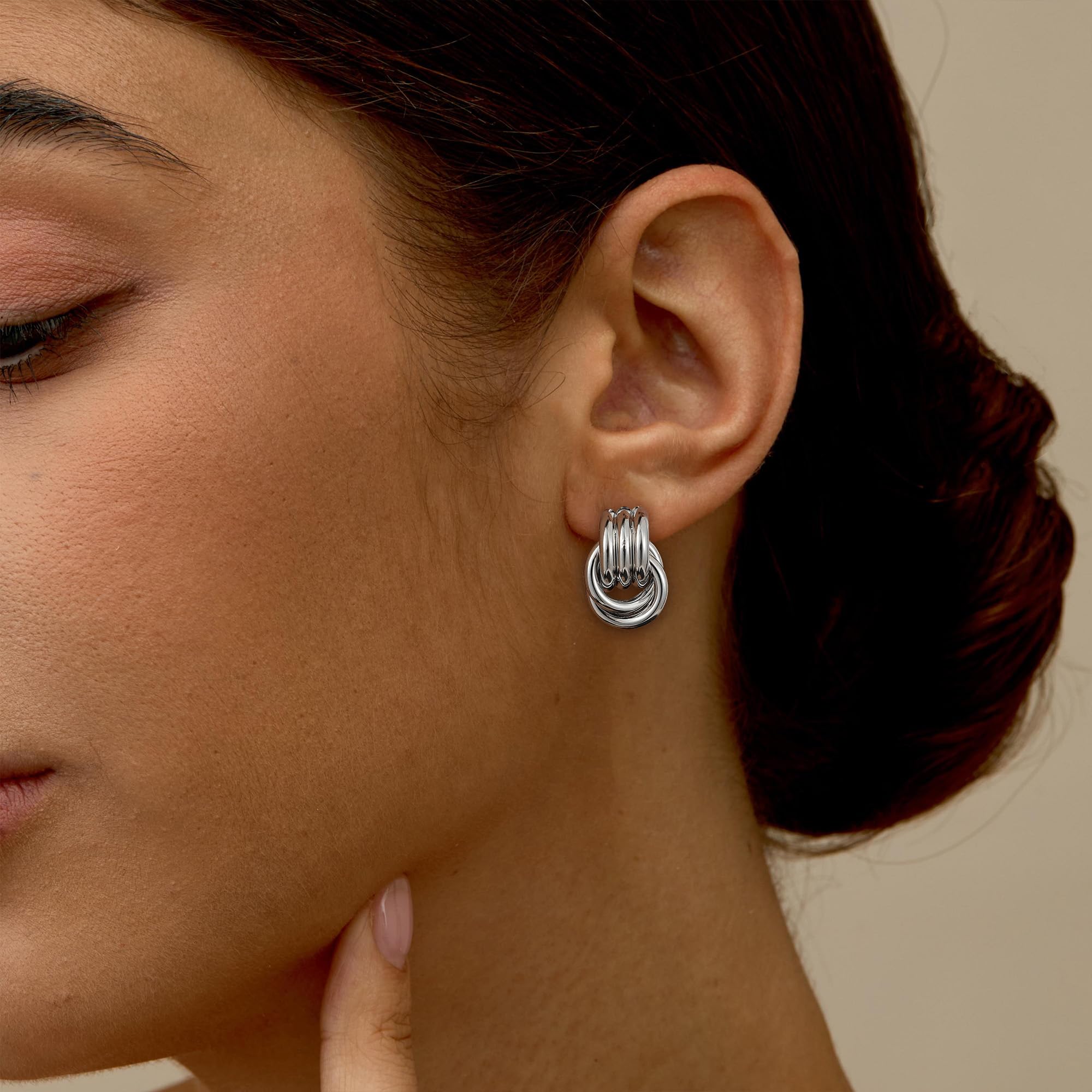 SHERLOVE Chunky Knot Gold Earrings Women Statement Drop Dangle Earrings | 14K Gold Plated Hypoallergenic Lightweight,Trendy Dainty Elegant Cute,Women Gold Jewelry Fashion Accessories Gifts