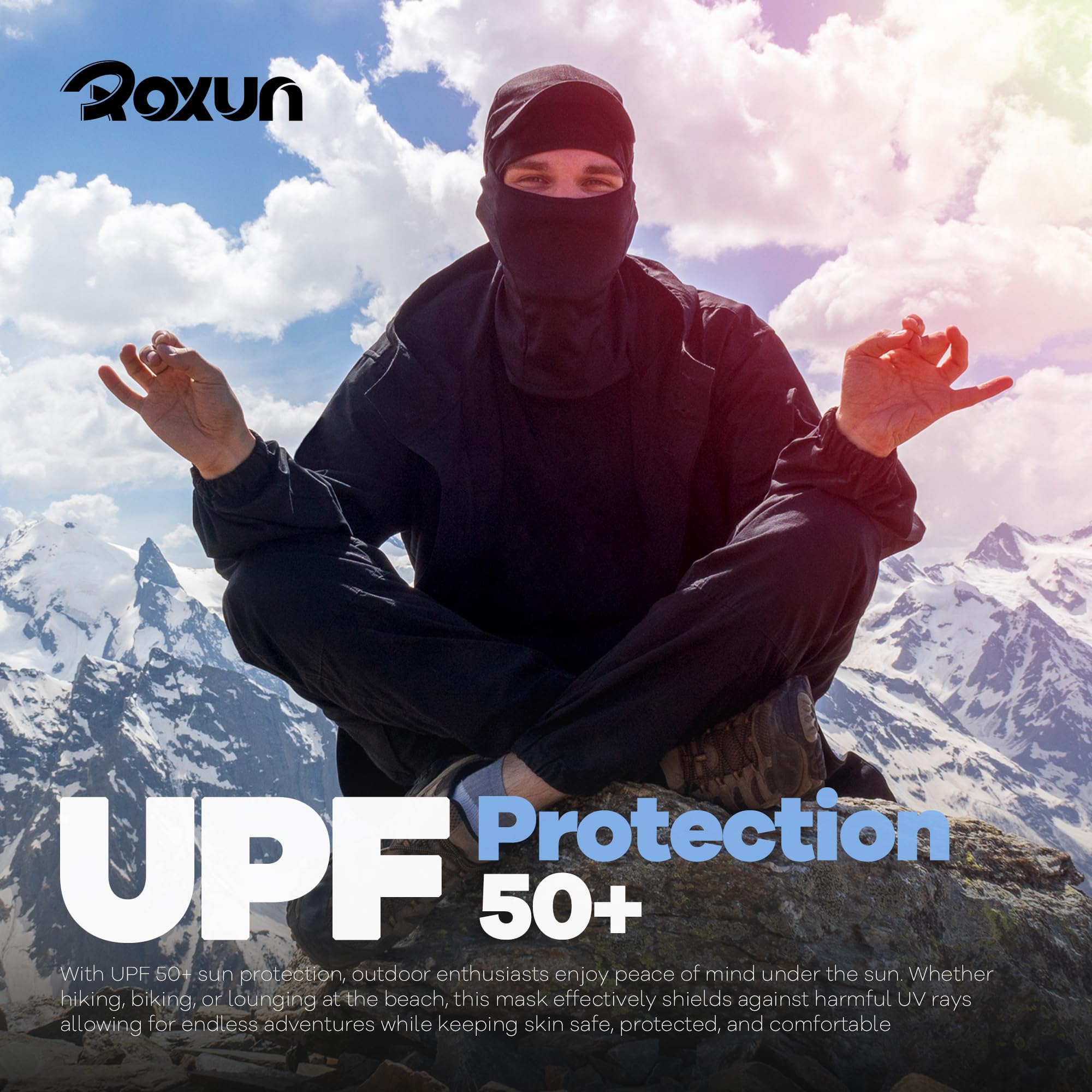 ROXUN Ski Mask Balaclava, Motorcycle Summer Cooling Breathable UV Protector | Windproof & Warm, Adjustable & Secure, Breathable & Dry-Fit, All-Season Comfort