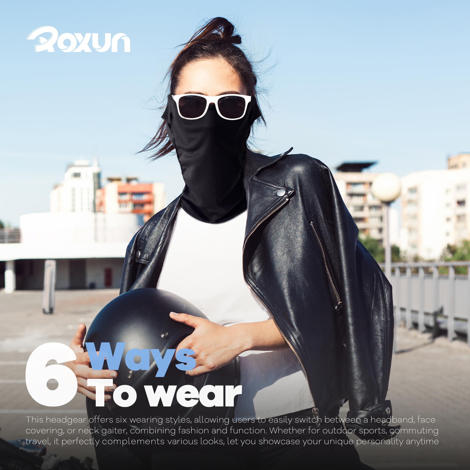 ROXUN Ski Mask Balaclava, Motorcycle Summer Cooling Breathable UV Protector | Windproof & Warm, Adjustable & Secure, Breathable & Dry-Fit, All-Season Comfort