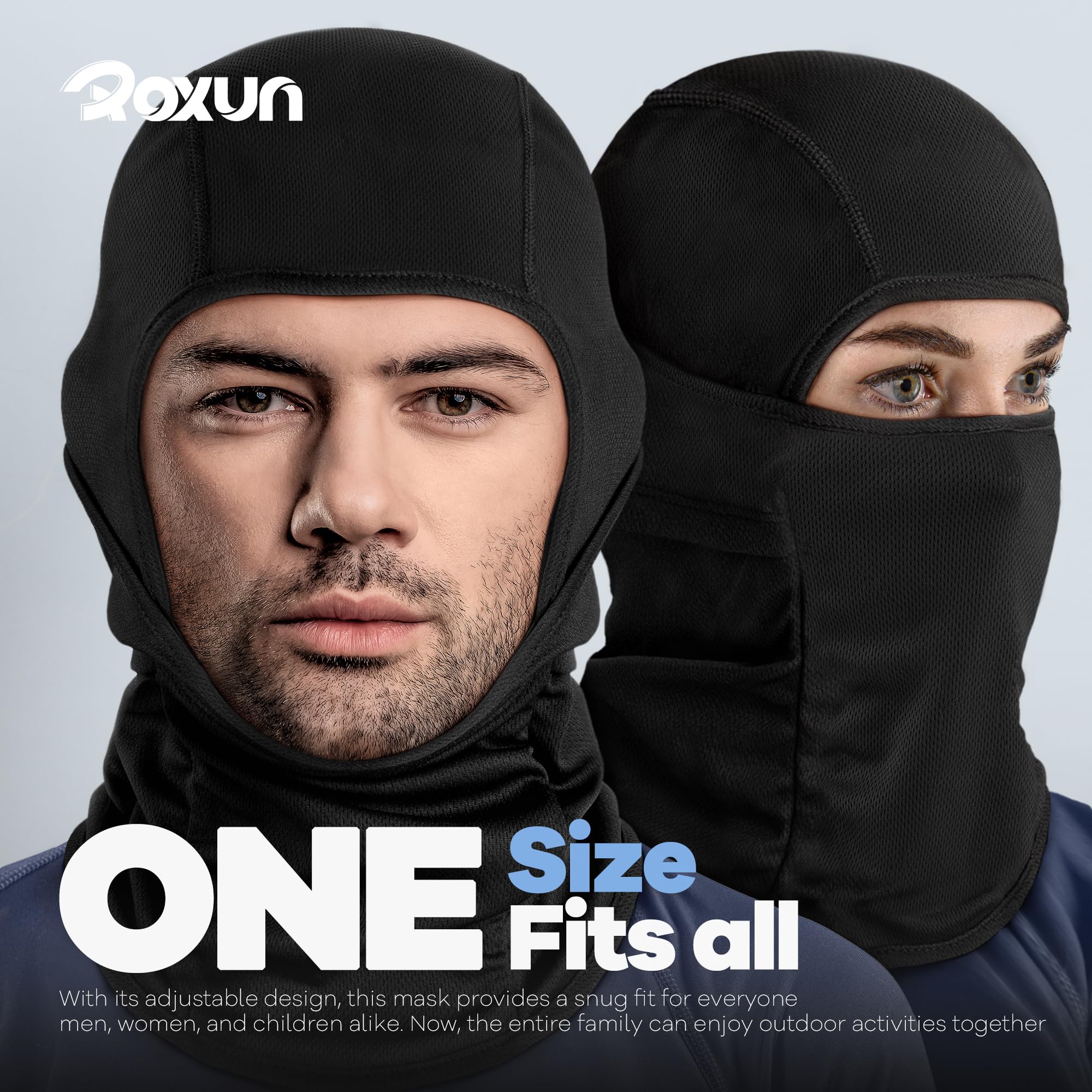 ROXUN Ski Mask Balaclava, Motorcycle Summer Cooling Breathable UV Protector | Windproof & Warm, Adjustable & Secure, Breathable & Dry-Fit, All-Season Comfort