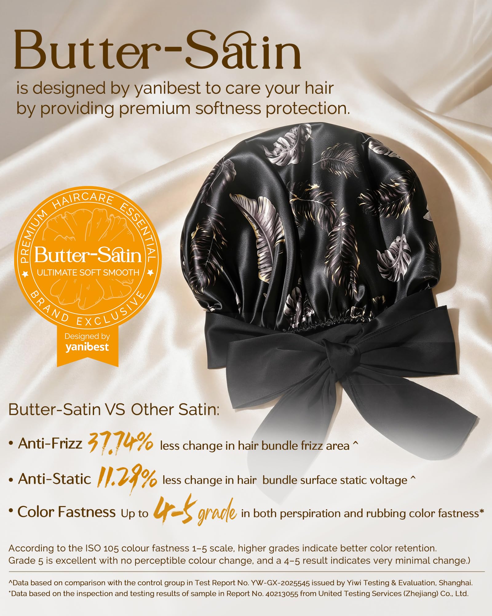YANIBEST Adjustable Silk Bonnet for Sleeping Women Double Layer Satin Bonnet Reduce Friction Prevent Frizz Curly Hair