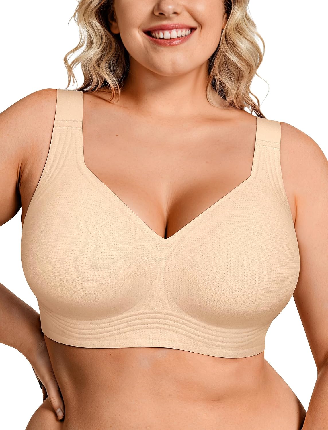 OEAK Womens Wireless Jelly Bras Plus Size Support Push Up Comfortable Bra | no underwire,full coverage,for large breast,minimizer bra,seamless,tshirt bras,everyday bra