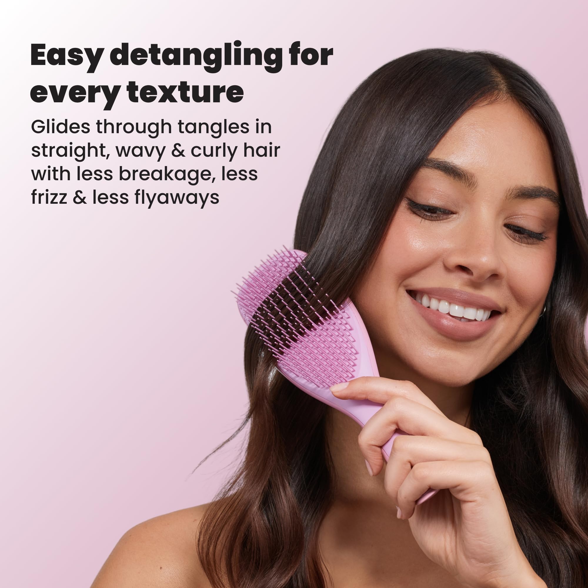 Tangle Teezer Ultimate Detangler Brush, Straight to Wavy, Apricot Blaze | Patented two-tier, regular-flex teeth reduce breakage & split ends on wet or dry hair; Shower-friendly hairbrush for all ages