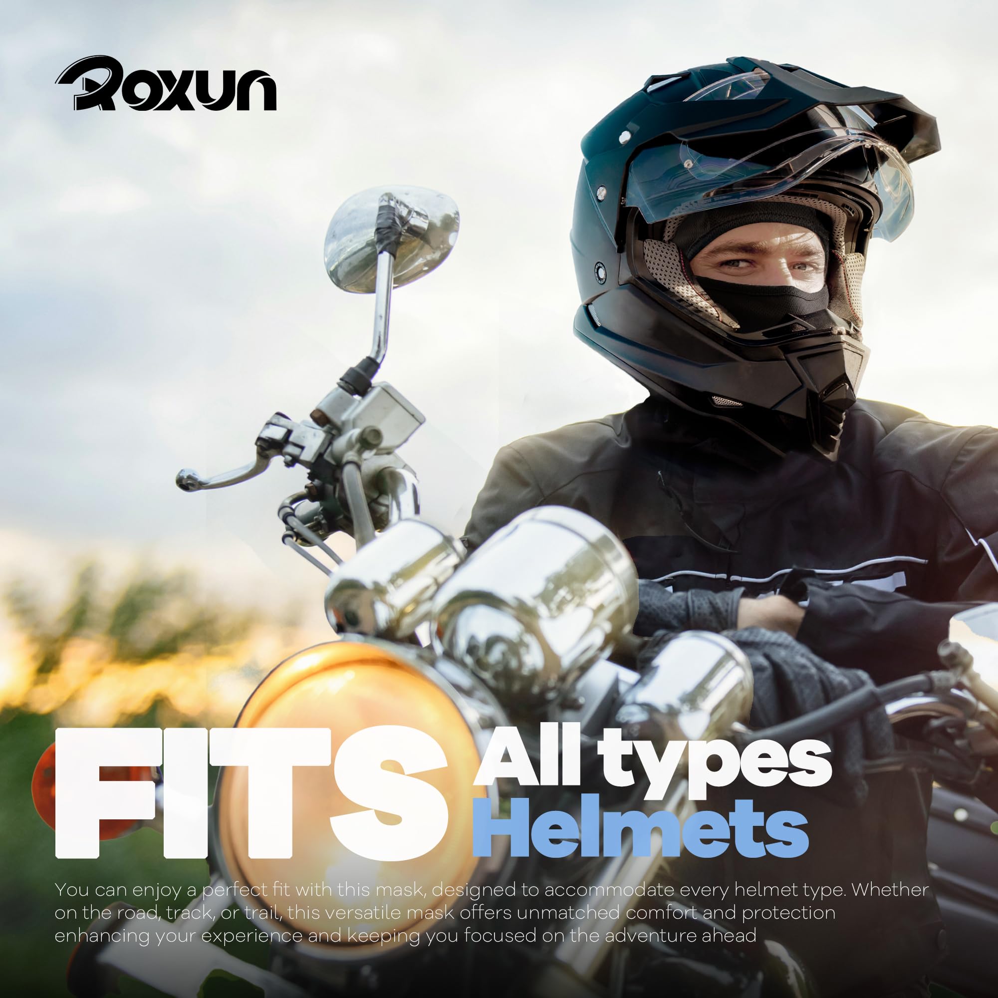 ROXUN Ski Mask Balaclava, Motorcycle Summer Cooling Breathable UV Protector | Windproof & Warm, Adjustable & Secure, Breathable & Dry-Fit, All-Season Comfort