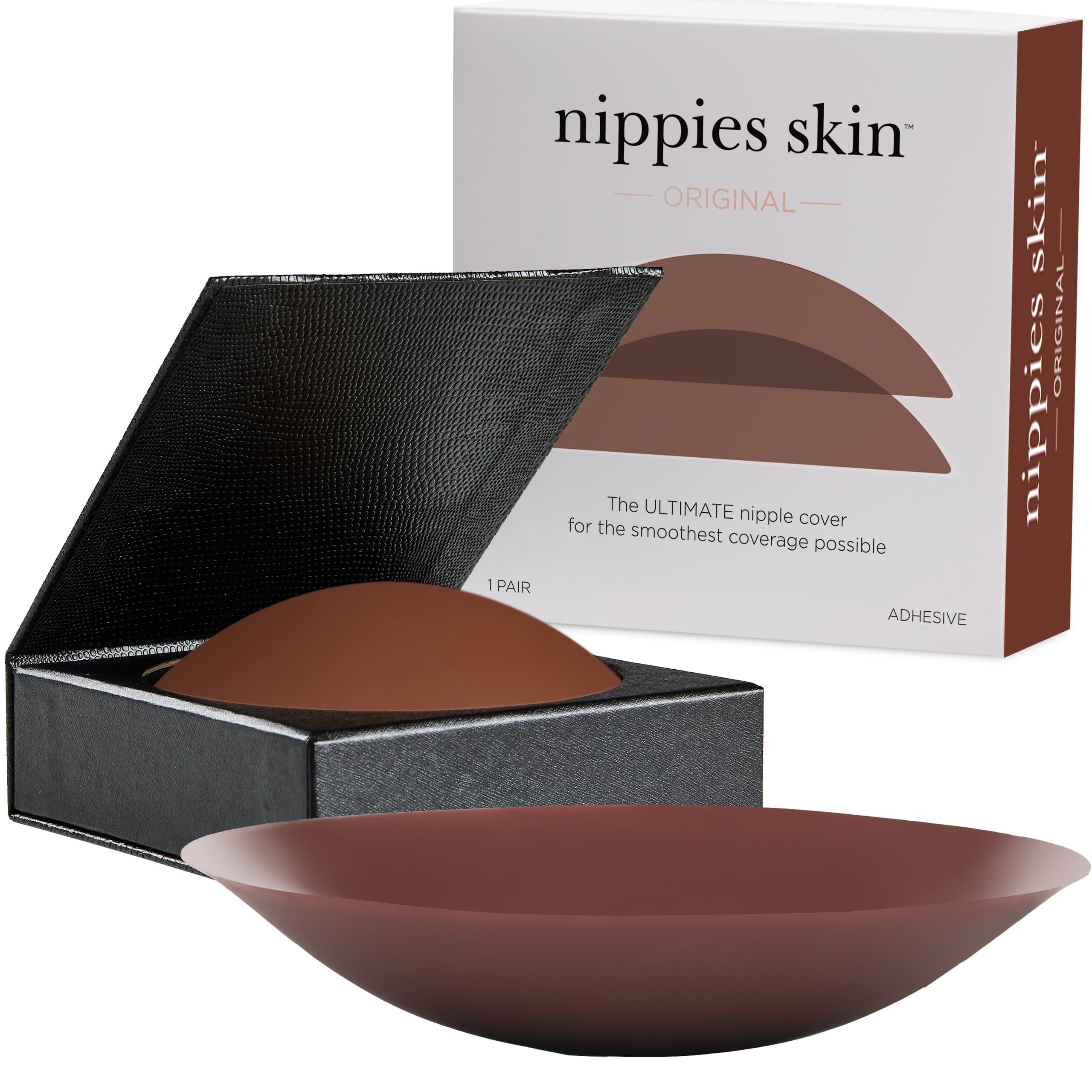 Nippies Reusable Nipple Covers, Skin Safe Pasties in Circle or Lift Style | Dermatologist Tested Adhesive Pasties, Sticky Up to 20 Wears, Stays On through Sweaty Summer Heat, Travel Case Included