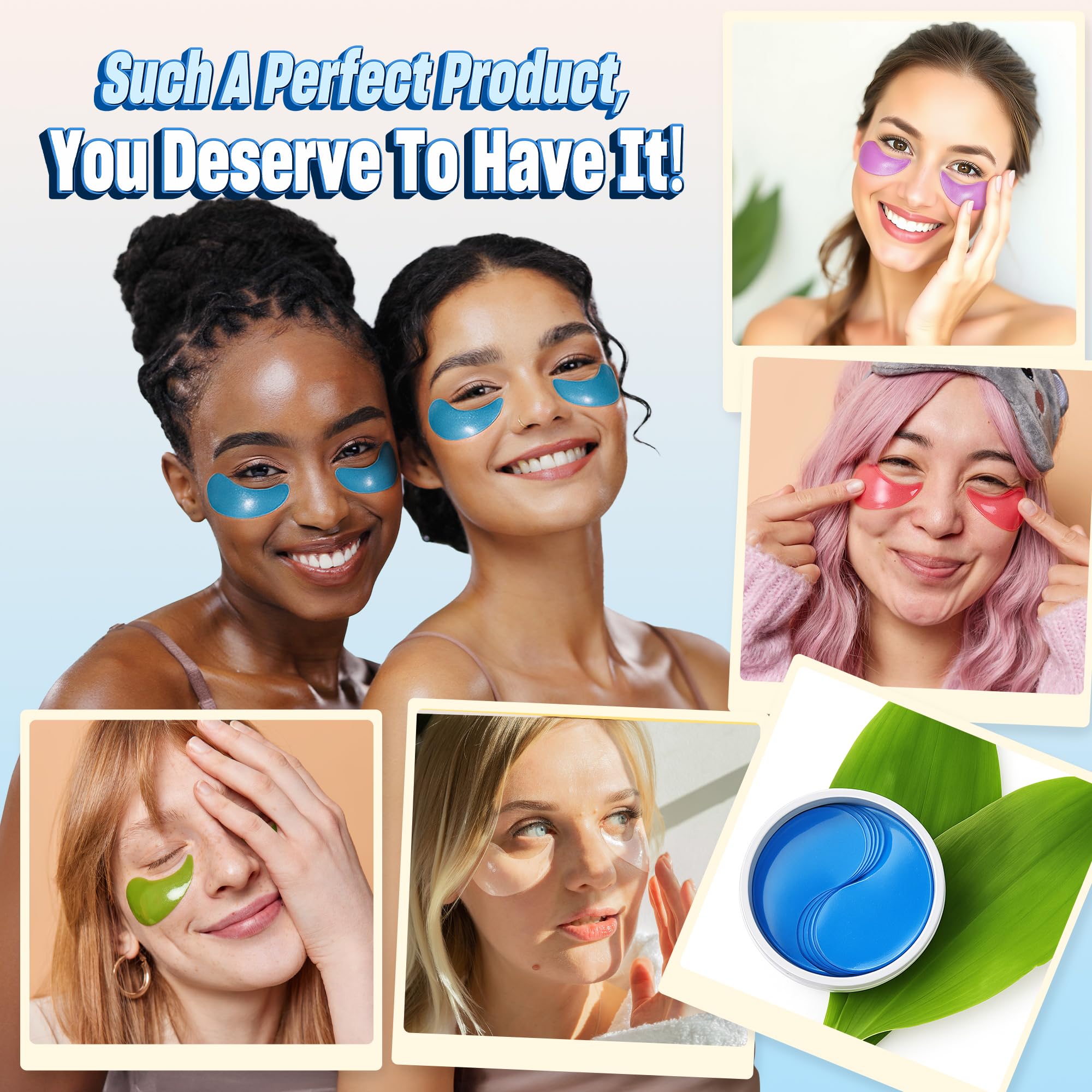 NAZANO 24K Gold Under Eye Patches - 60 Pack Eye Masks | for Puffy Eyes, Dark Circles, Bags & Wrinkles with Collagen & Hyaluronic Acid - Eye Care Pads for Daily Skincare (Gold)