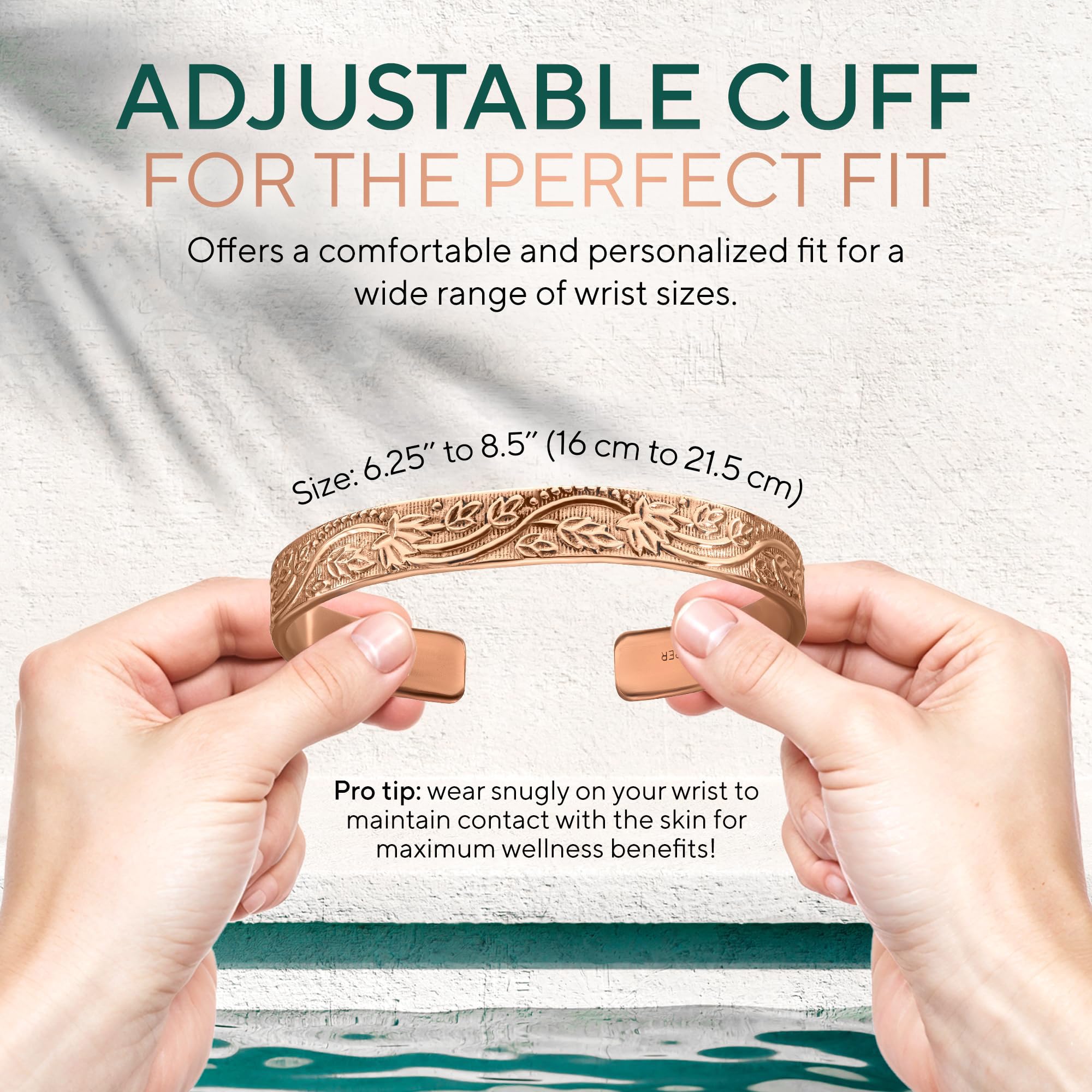 Copper Bracelet for Men & Women — 100% Pure Copper Bracelets — Raw, Solid & Uncoated Authentic Handmade Tibetan Bracelet Cuff Bangles