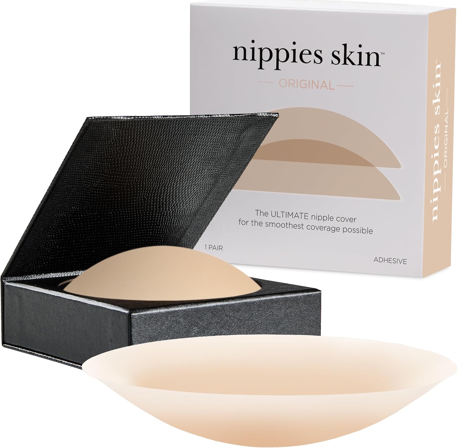 Nippies Reusable Nipple Covers, Skin Safe Pasties in Circle or Lift Style | Dermatologist Tested Adhesive Pasties, Sticky Up to 20 Wears, Stays On through Sweaty Summer Heat, Travel Case Included