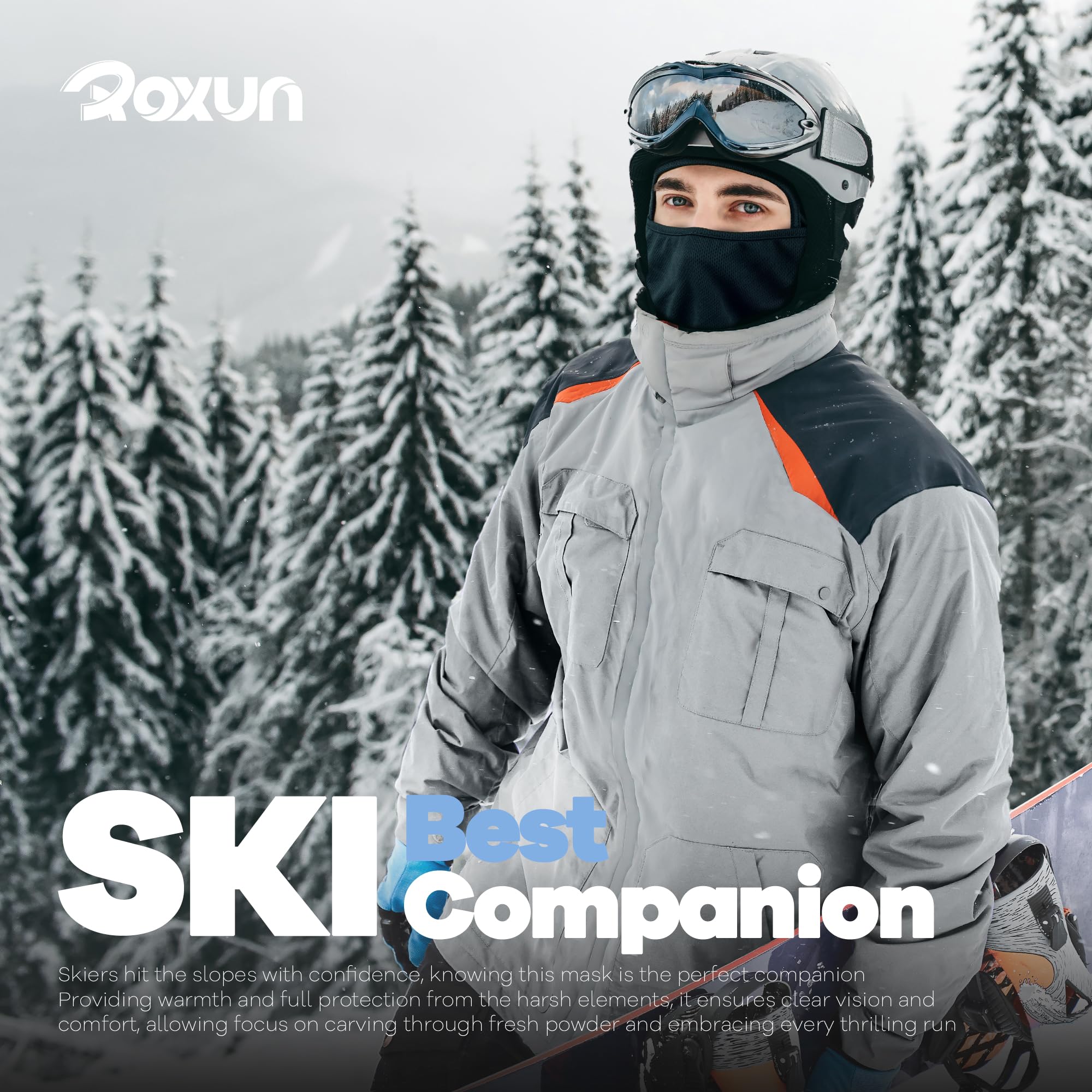 ROXUN Ski Mask Balaclava, Motorcycle Summer Cooling Breathable UV Protector | Windproof & Warm, Adjustable & Secure, Breathable & Dry-Fit, All-Season Comfort