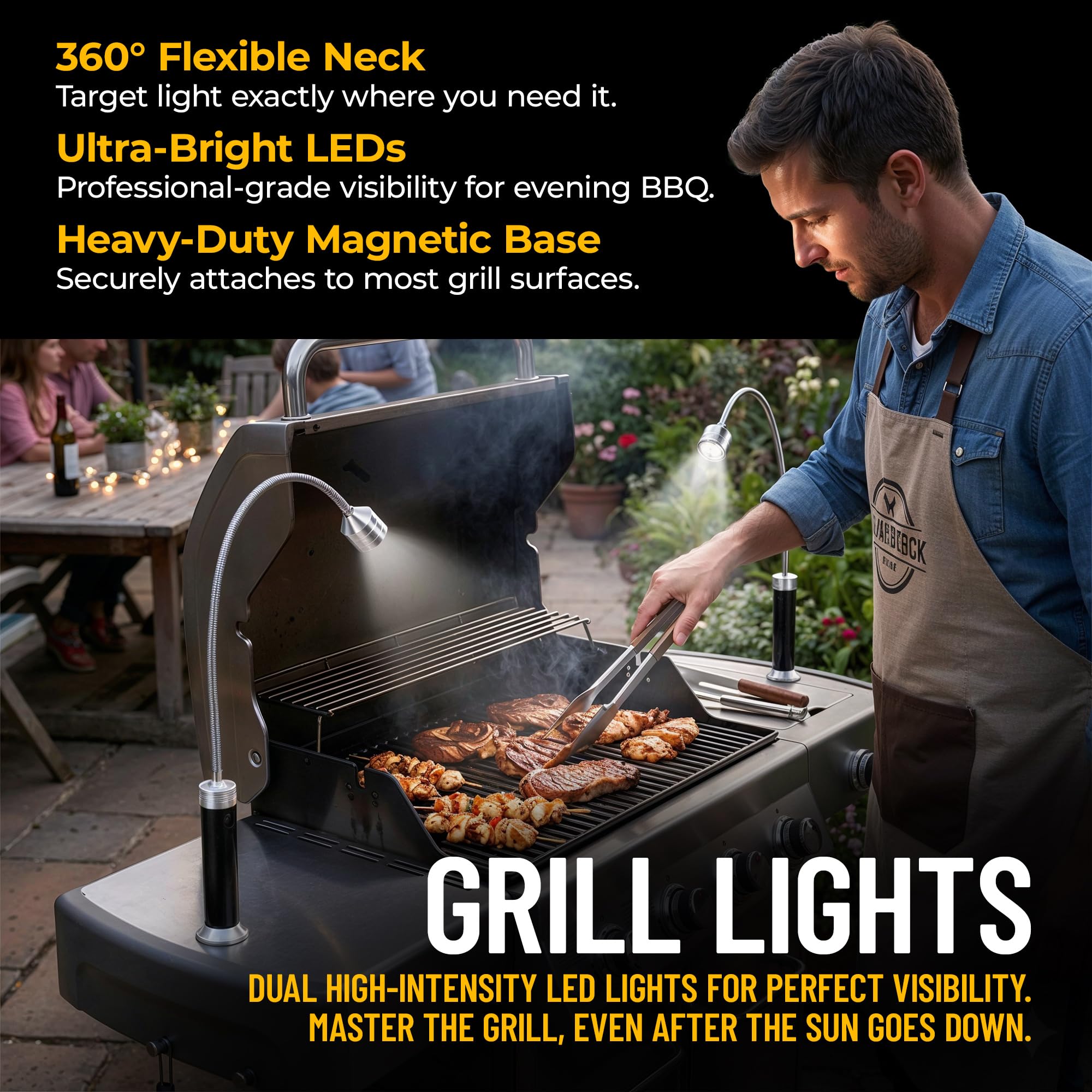 Kaluns Grilling Accessories, Gifts for Men Christmas Grilling Gifts for Dad, Heavy Duty Stainless Steel BBQ Grill Tools Set for Outdoor Grill with Aluminum Case and Apron, Birthday Gifts for Men Dad
