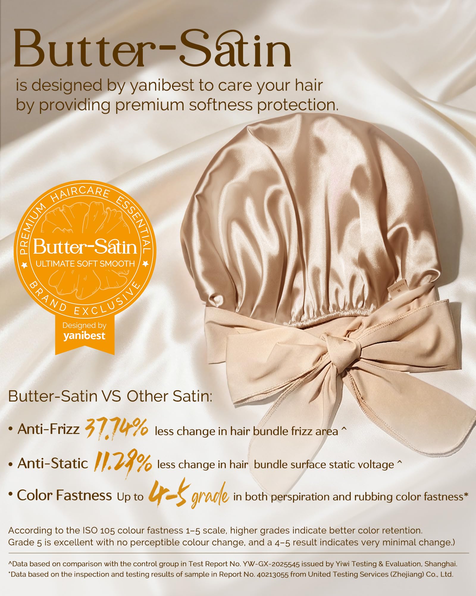 YANIBEST Adjustable Silk Bonnet for Sleeping Women Double Layer Satin Bonnet Reduce Friction Prevent Frizz Curly Hair