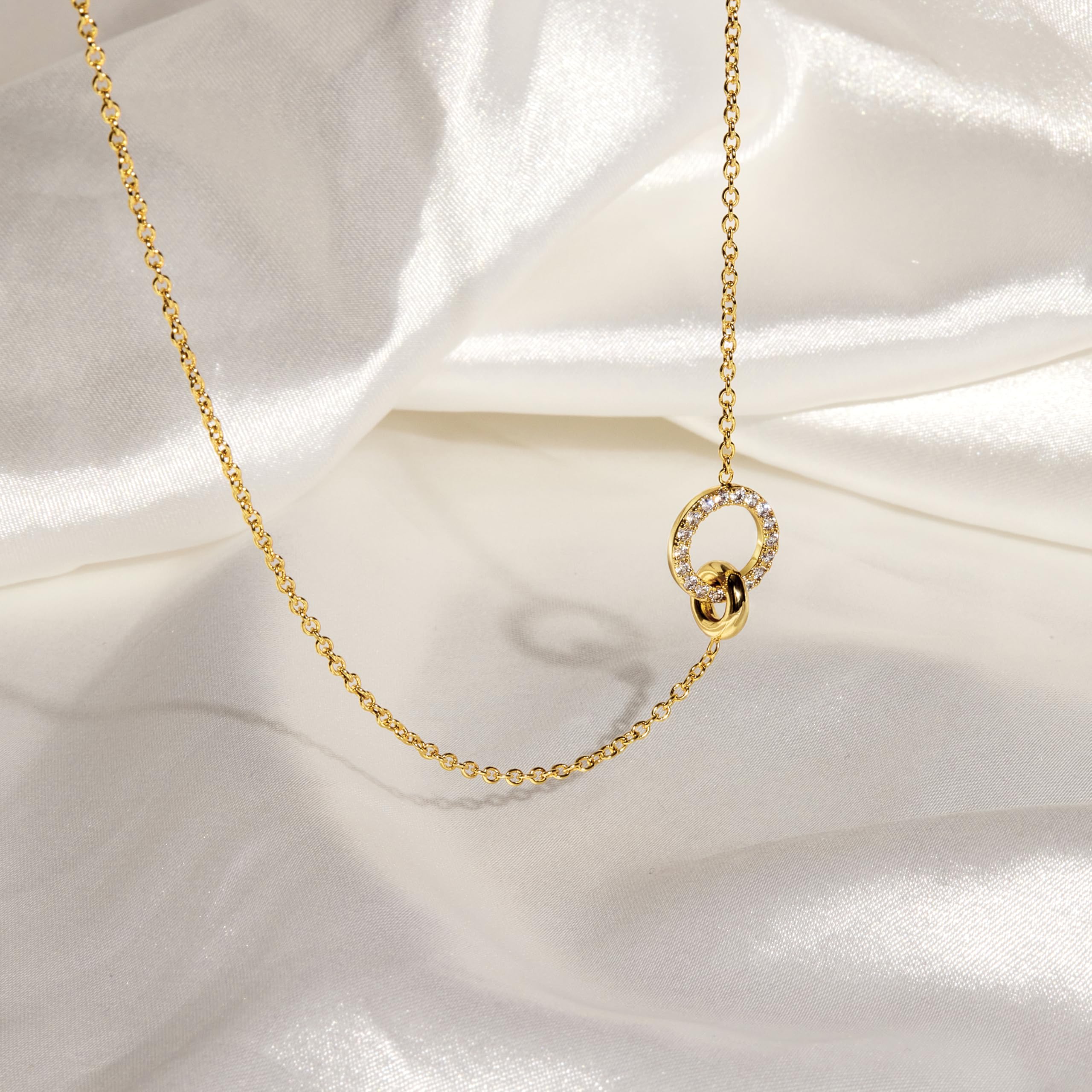 WomenGifts Layered Gold Necklaces for Women, 14K Gold Sterling Silver Plated Dainty Pendant Necklace Set Non Tarnish, Chunky Stackable Cuban Chain Choker, Trendy Birthstone Vacation Jewelry Gift