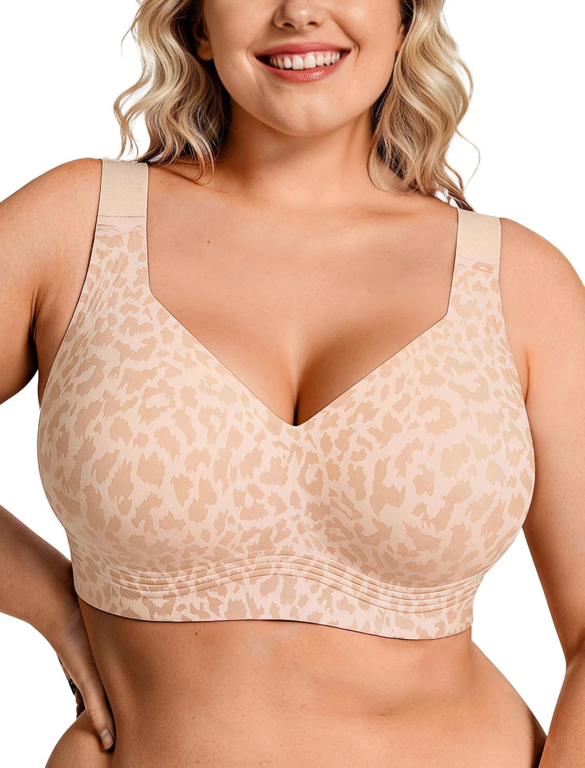 OEAK Womens Wireless Jelly Bras Plus Size Support Push Up Comfortable Bra | no underwire,full coverage,for large breast,minimizer bra,seamless,tshirt bras,everyday bra