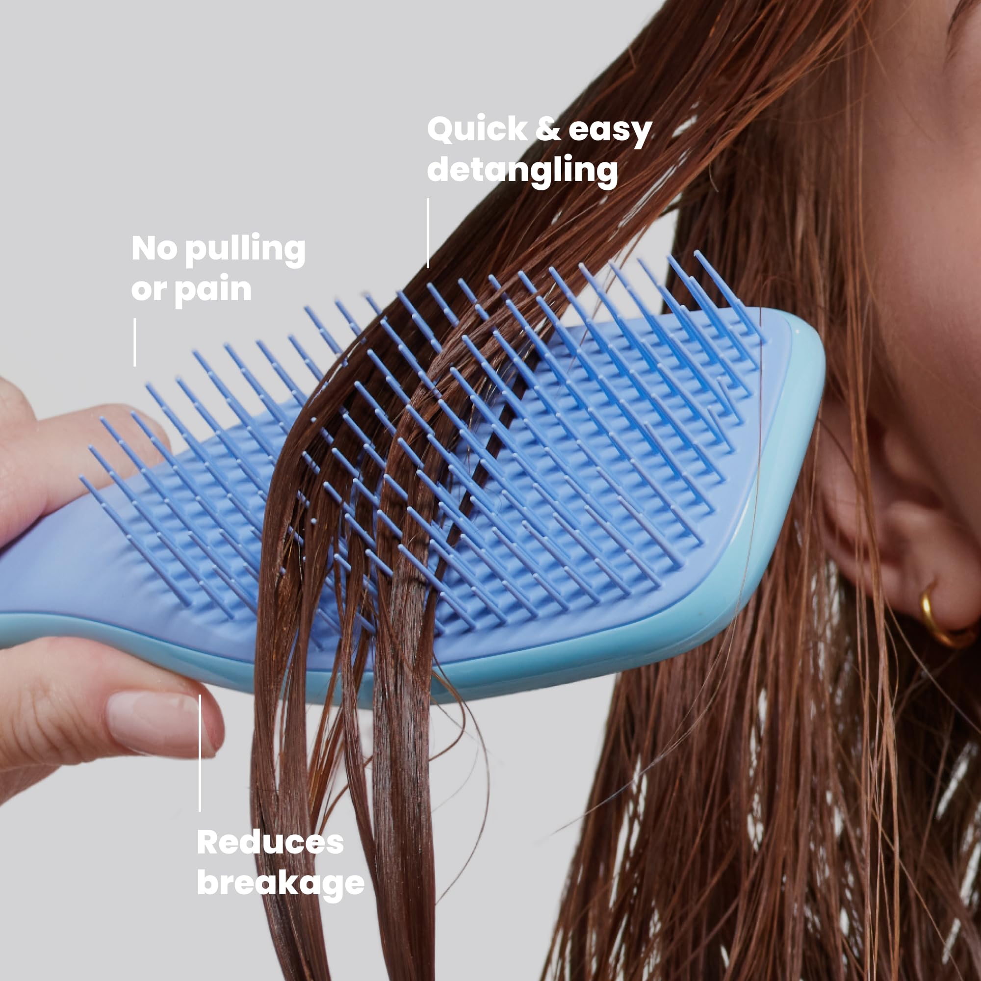 Tangle Teezer Ultimate Detangler Brush, Straight to Wavy, Apricot Blaze | Patented two-tier, regular-flex teeth reduce breakage & split ends on wet or dry hair; Shower-friendly hairbrush for all ages