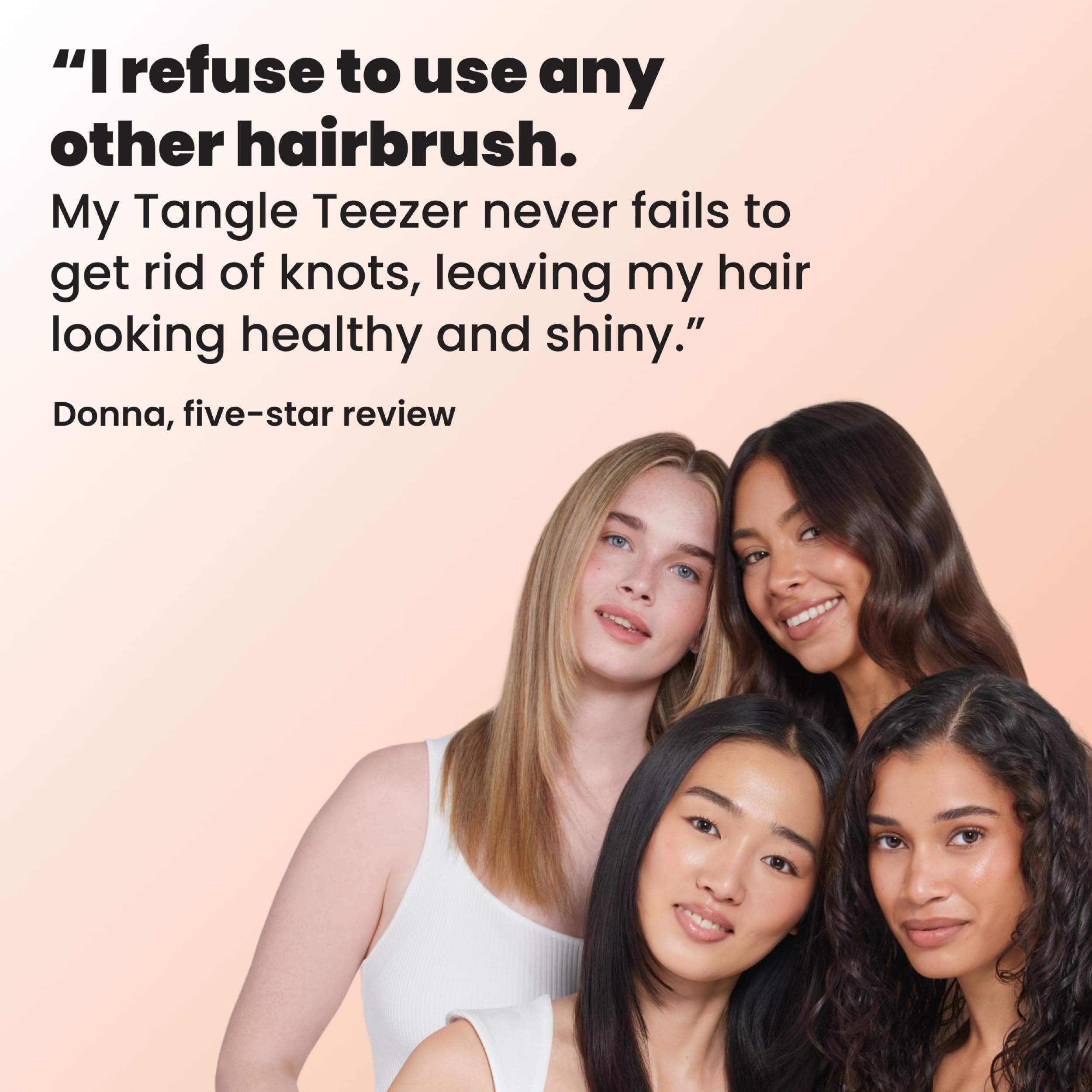 Tangle Teezer Ultimate Detangler Brush, Straight to Wavy, Apricot Blaze | Patented two-tier, regular-flex teeth reduce breakage & split ends on wet or dry hair; Shower-friendly hairbrush for all ages