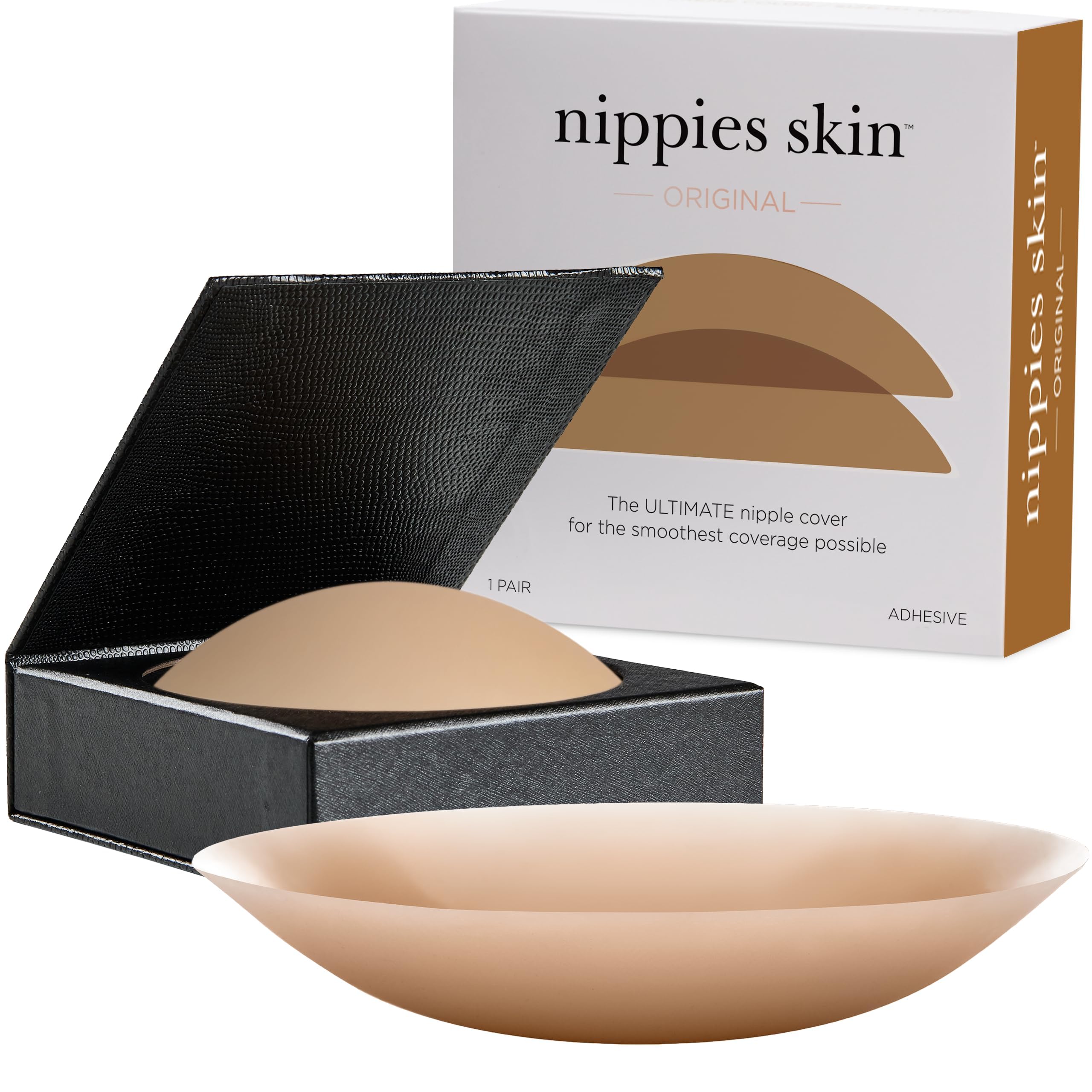 Nippies Reusable Nipple Covers, Skin Safe Pasties in Circle or Lift Style | Dermatologist Tested Adhesive Pasties, Sticky Up to 20 Wears, Stays On through Sweaty Summer Heat, Travel Case Included