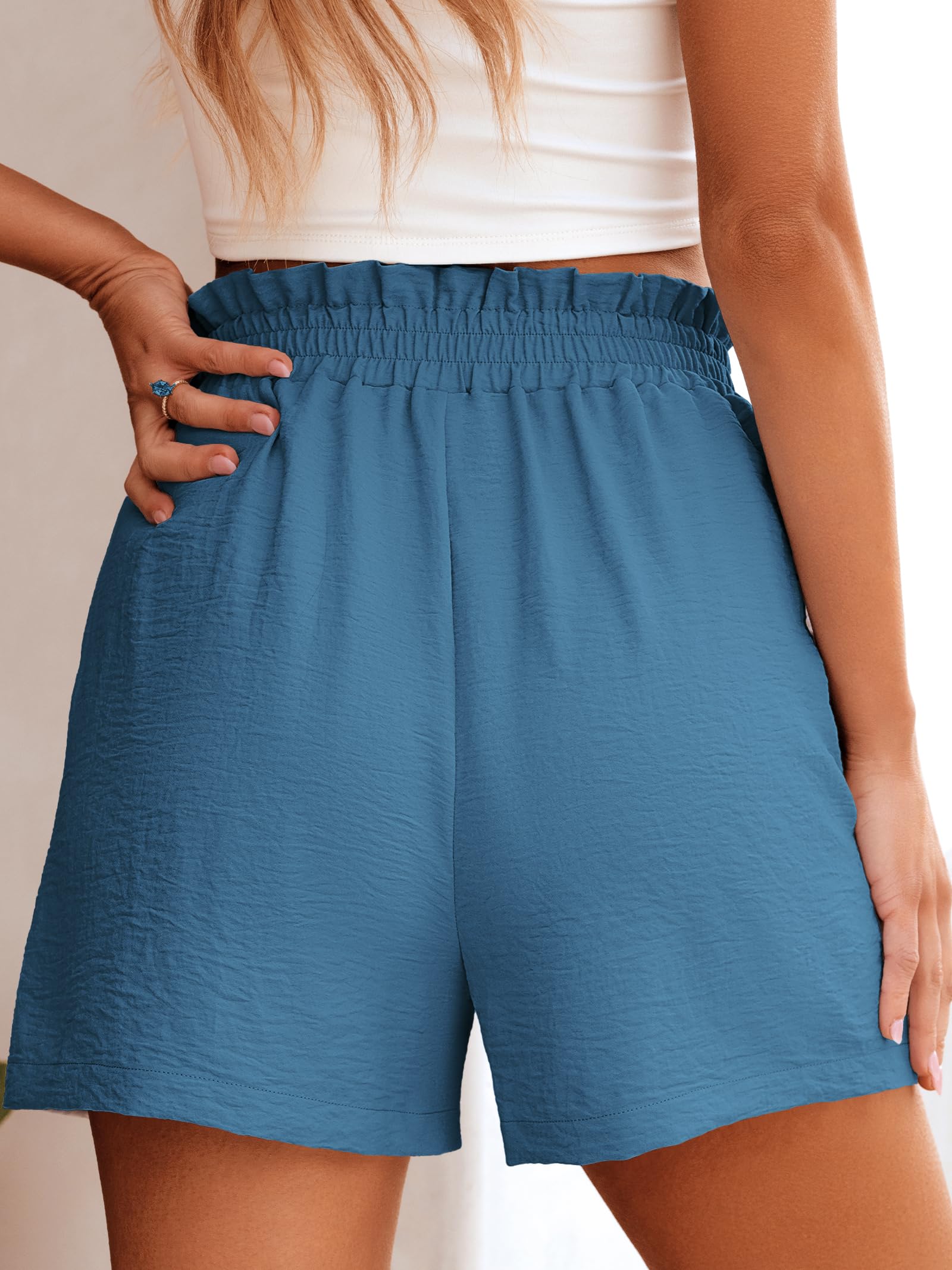 ANRABESS Shorts for Women Summer Casual Elastic High Waisted Wide Leg Cute Dressy 2026 Vacation Beach Clothes