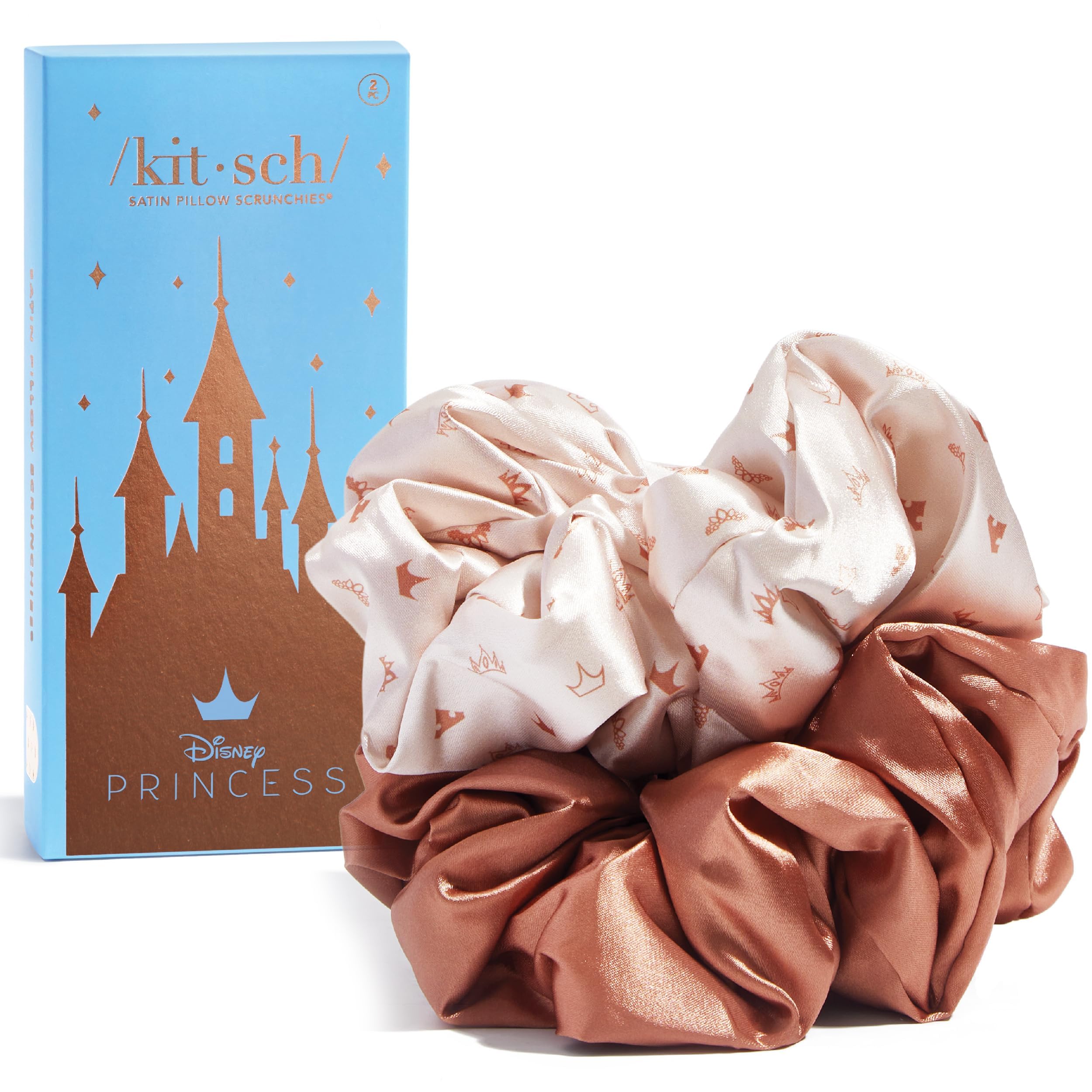 Kitsch Ultra-Petite Satin Scrunchies for Women - Eucalyptus, 6pcs | Wake Up Frizz-Free, No Crease Hair Ties, Softer Than Silk Scrunchies, Stylish Hair Accessories For All Hair Types