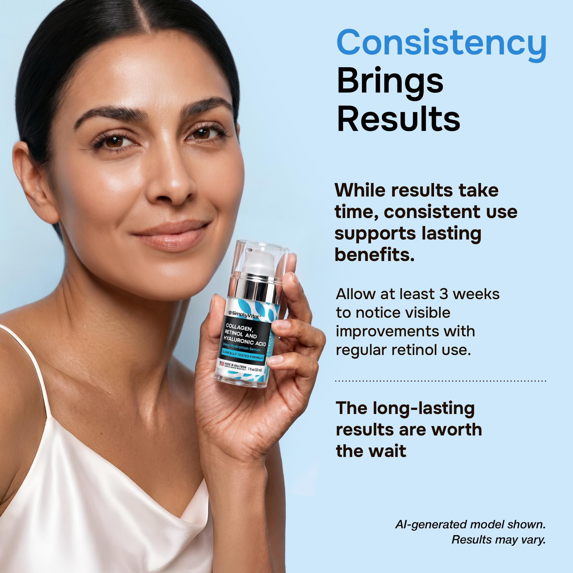 SimplyVital Face Moisturizer Retinol Collagen Hyaluronic Acid Cream 1.7 oz | Anti-Aging, Moisturizer Face Cream for Women & Men, Visibly Firming, Hydrating Neck Care, Day & Night Skin Care, Silky Feel