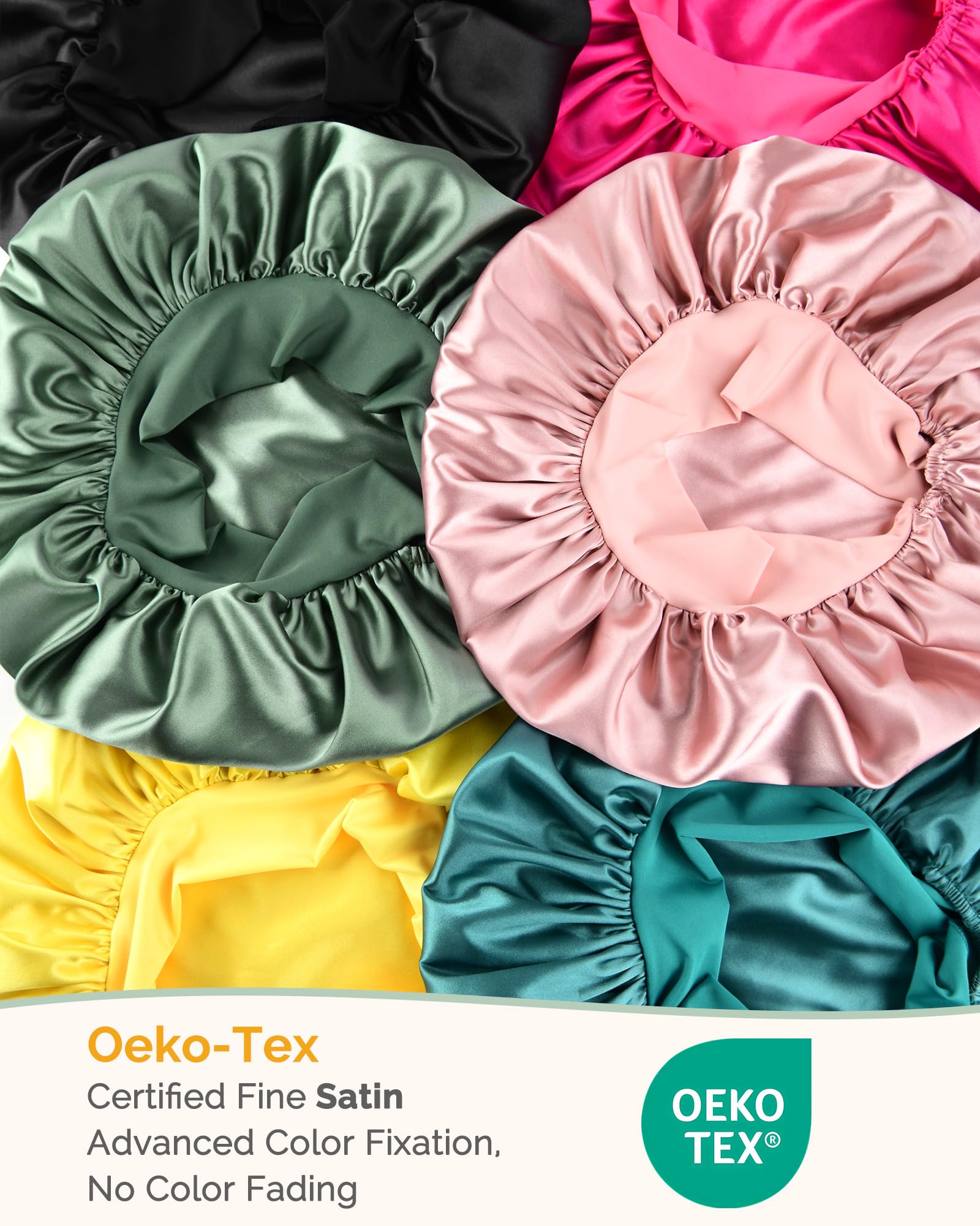 YANIBEST Adjustable Silk Bonnet for Sleeping Women Double Layer Satin Bonnet Reduce Friction Prevent Frizz Curly Hair