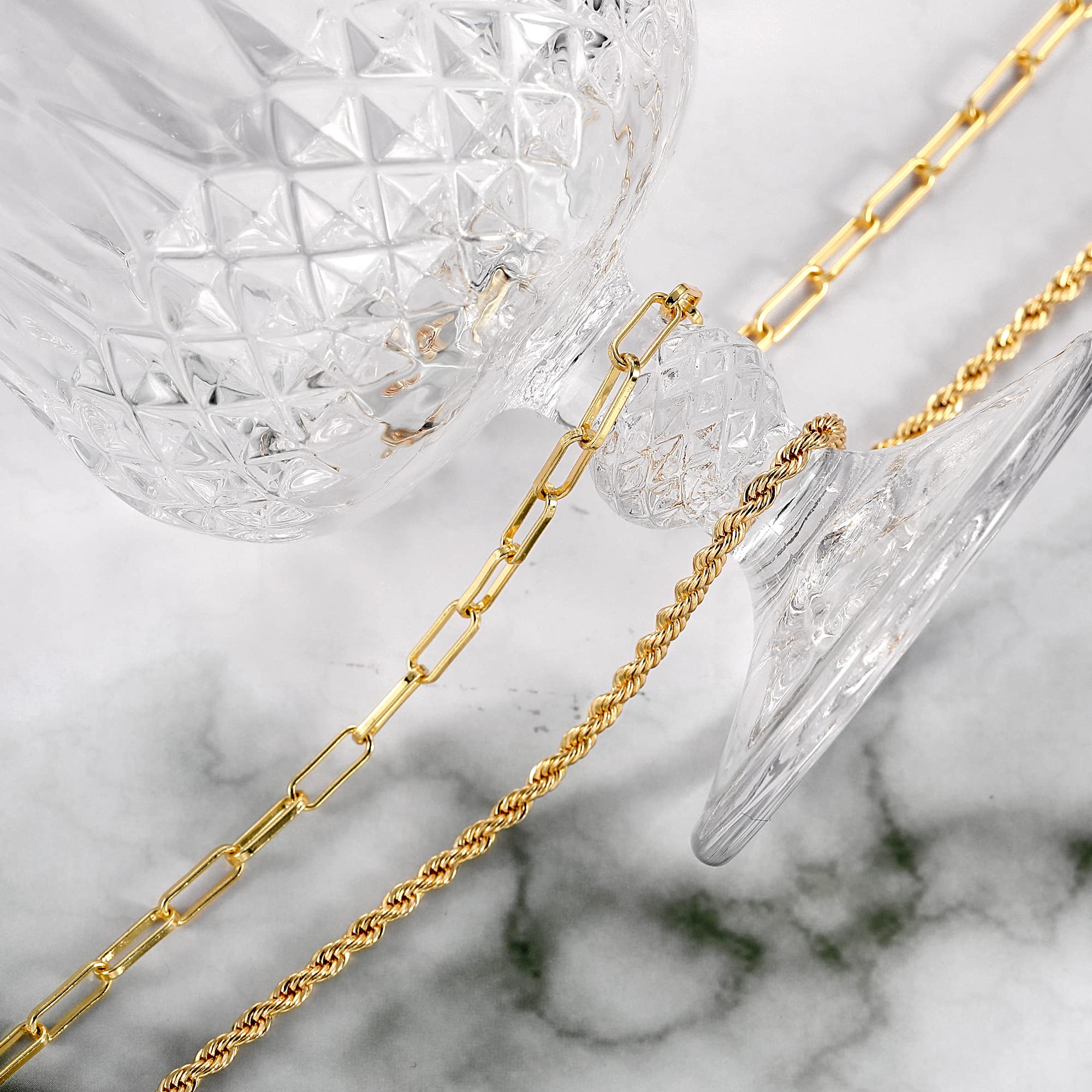 CHESKY 14K Gold Plated Layered Chain Necklace for Women | Trendy Cuban Link Chain, Chunky Paperclip Chain, Toggle Clasp Necklace, Fashion Gold Jewelry, Daily Gift for Women